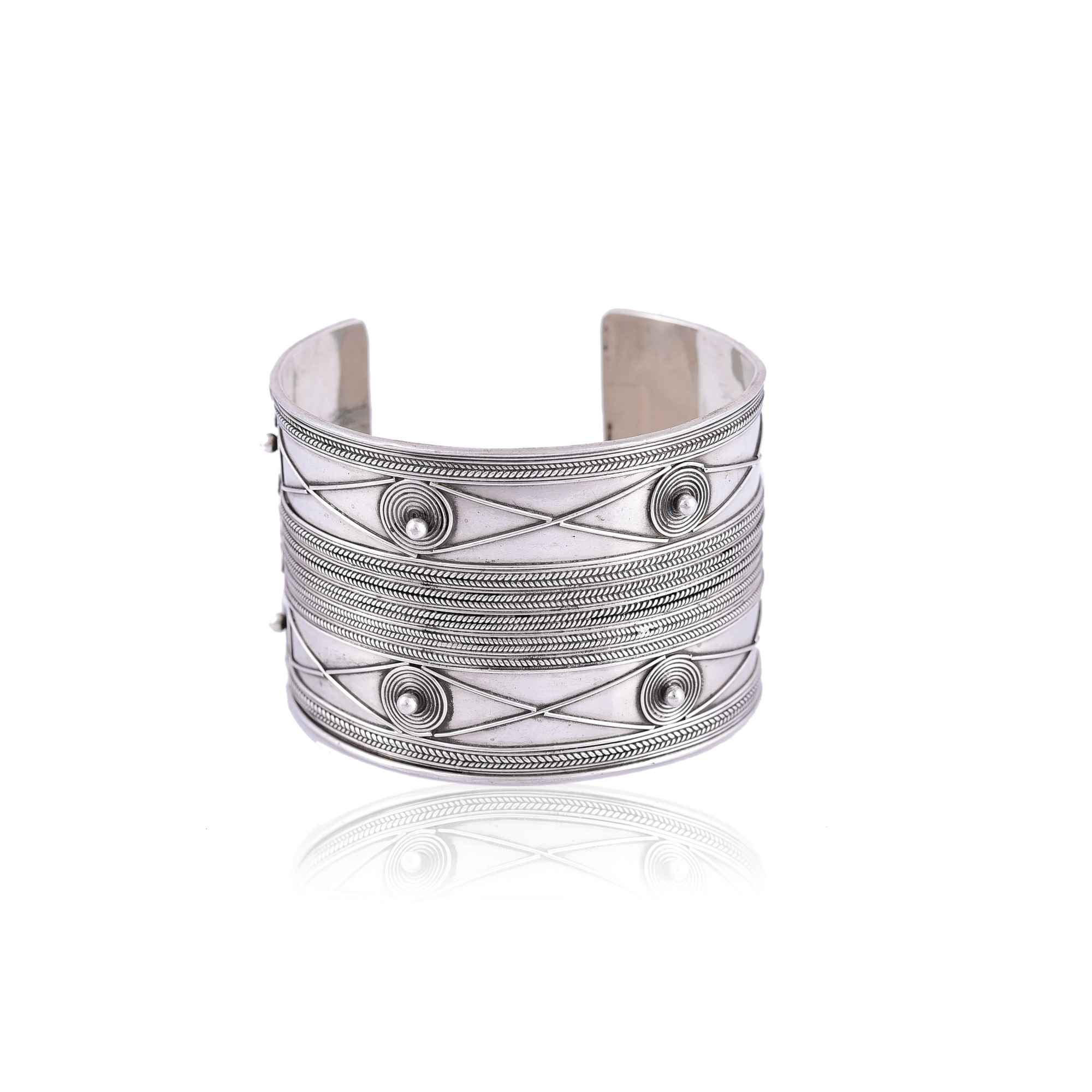 Silver ethnic tribal cuff :SKU7508