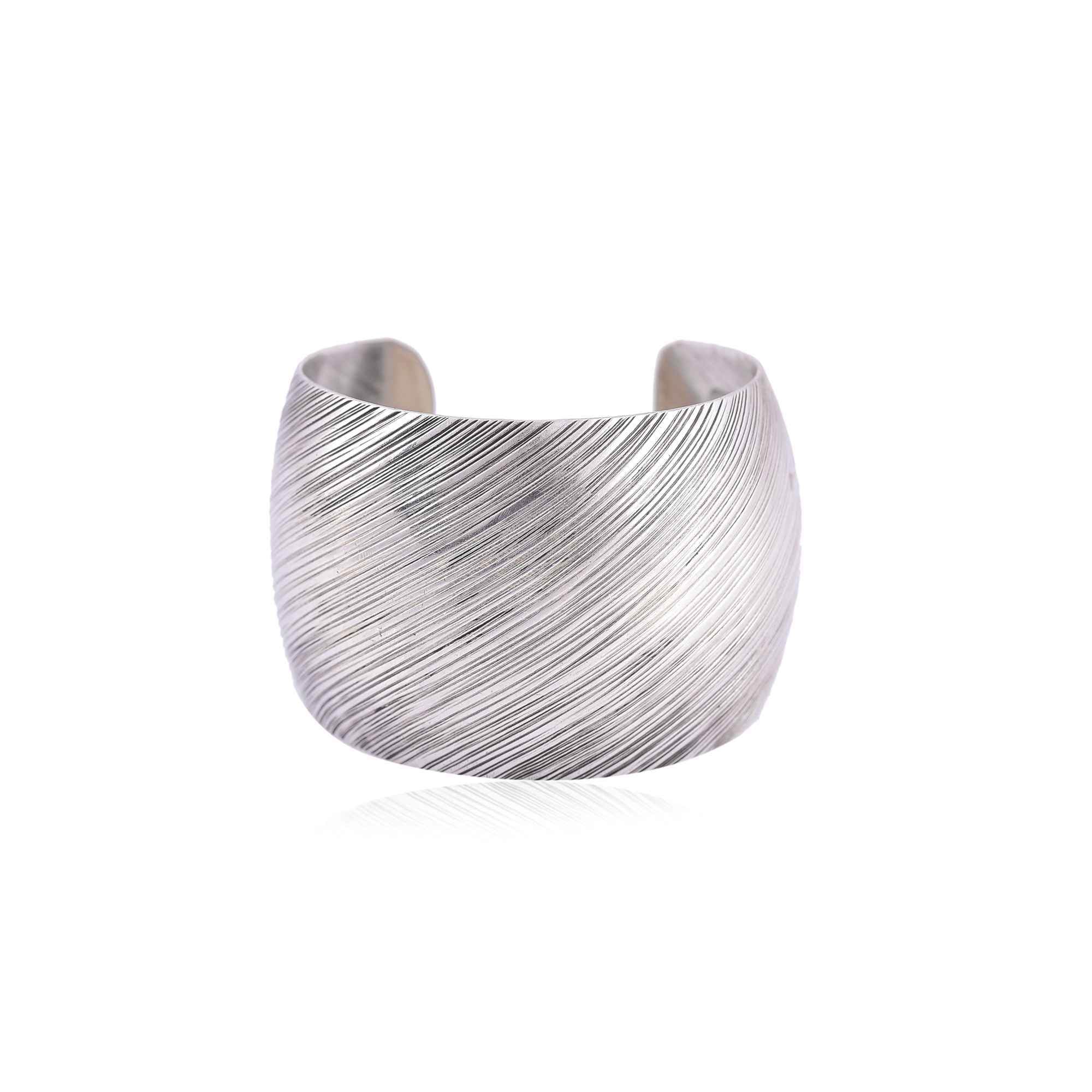 Silver broad  cuff,bangles :SKU7509