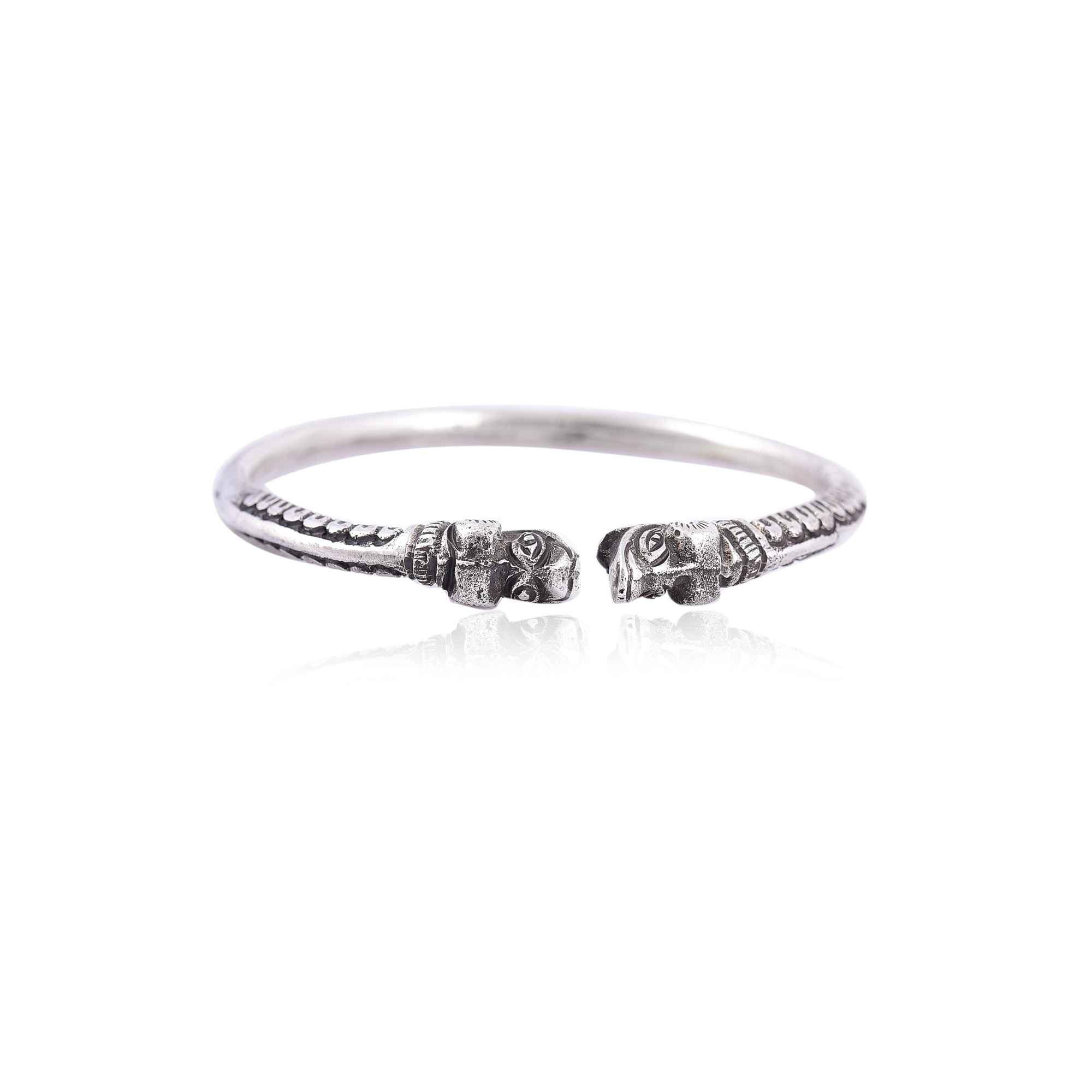 Silver animal face bangle,boho jewellery :SKU7444