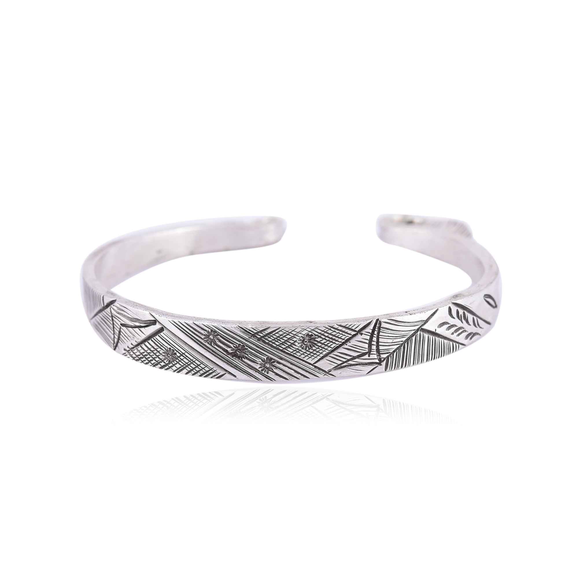 Silver bangle cuff :SKU7464