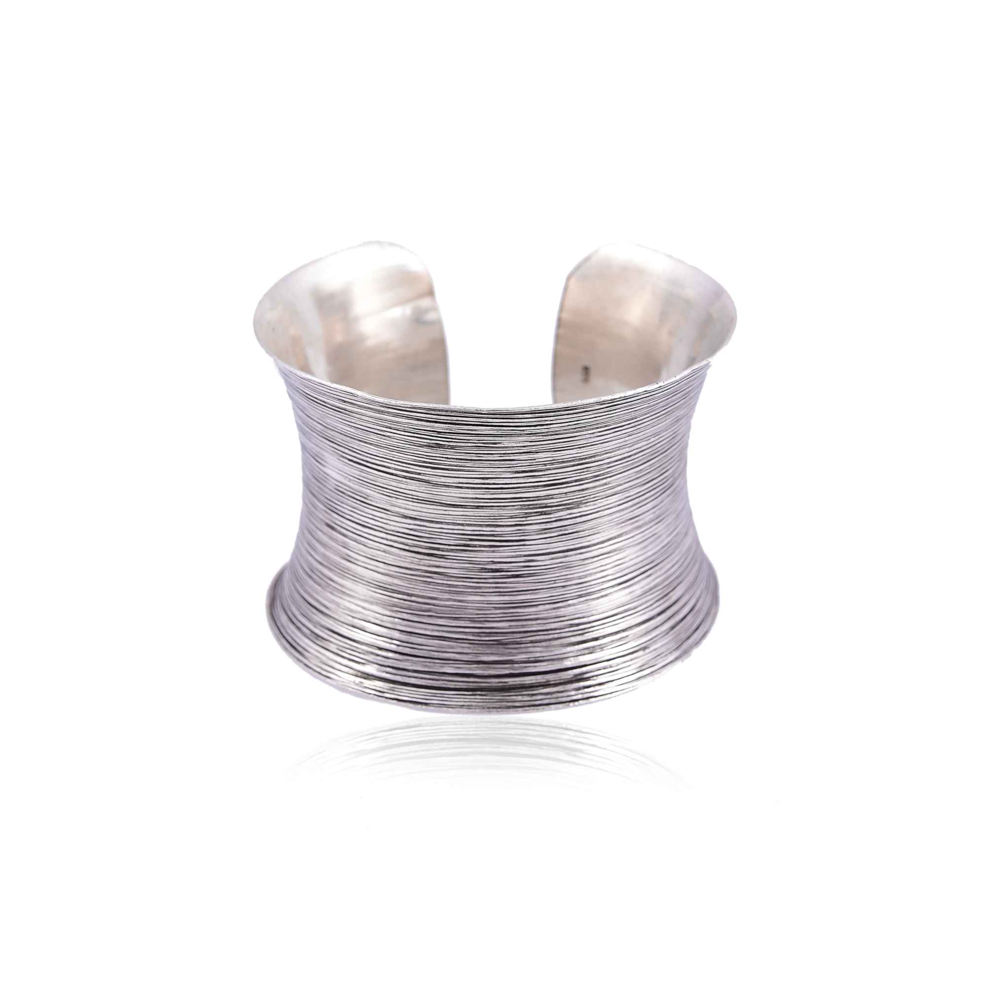 Silver multi wire cuff bangle :SKU7467