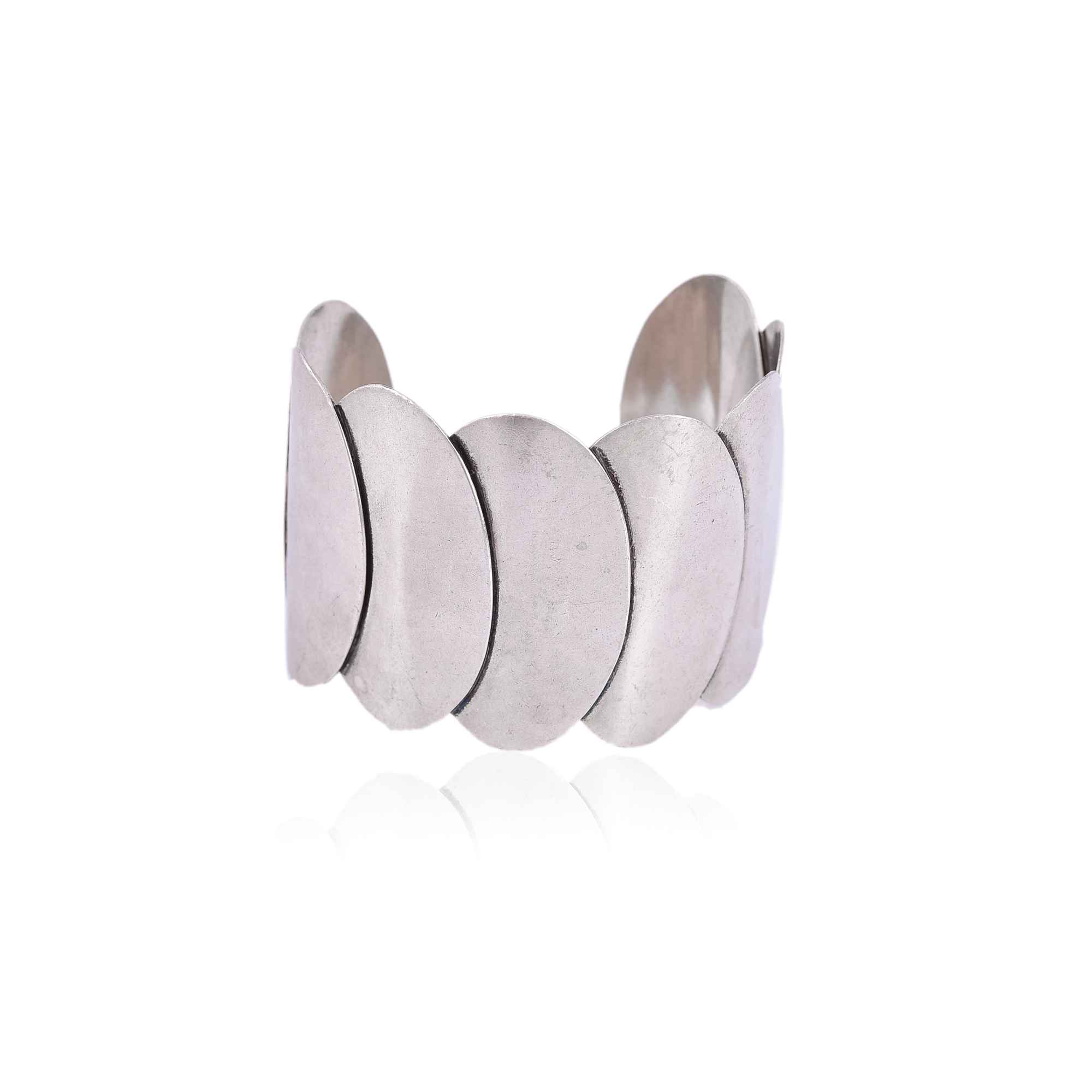 Silver statement cuff bangle :SKU7497