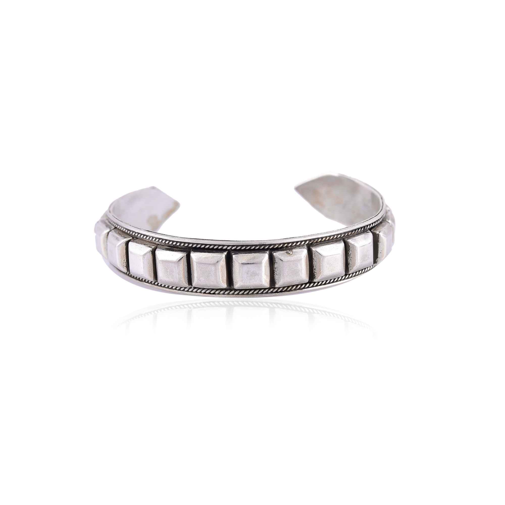 Narrow silver bangle cuff :SKU7503