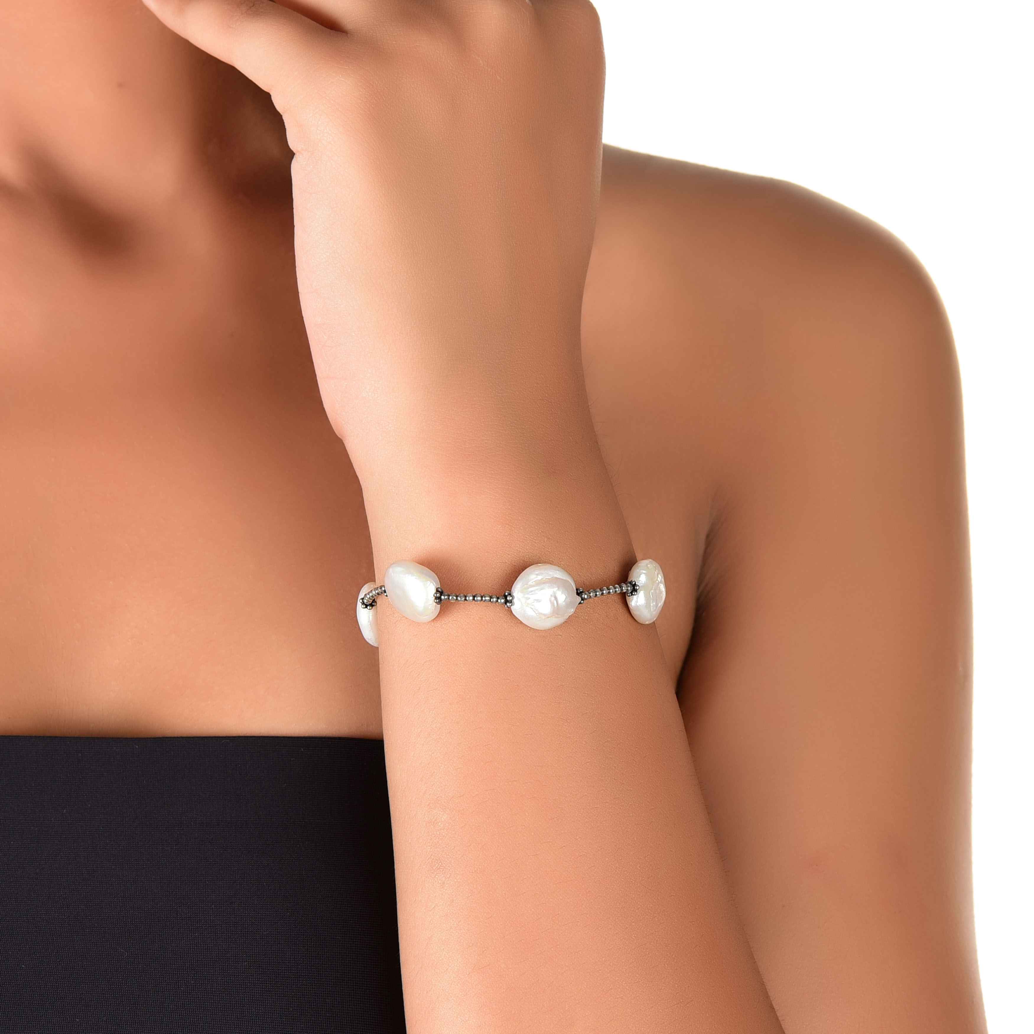 Classic coin, pearl bracelet :SKU6099