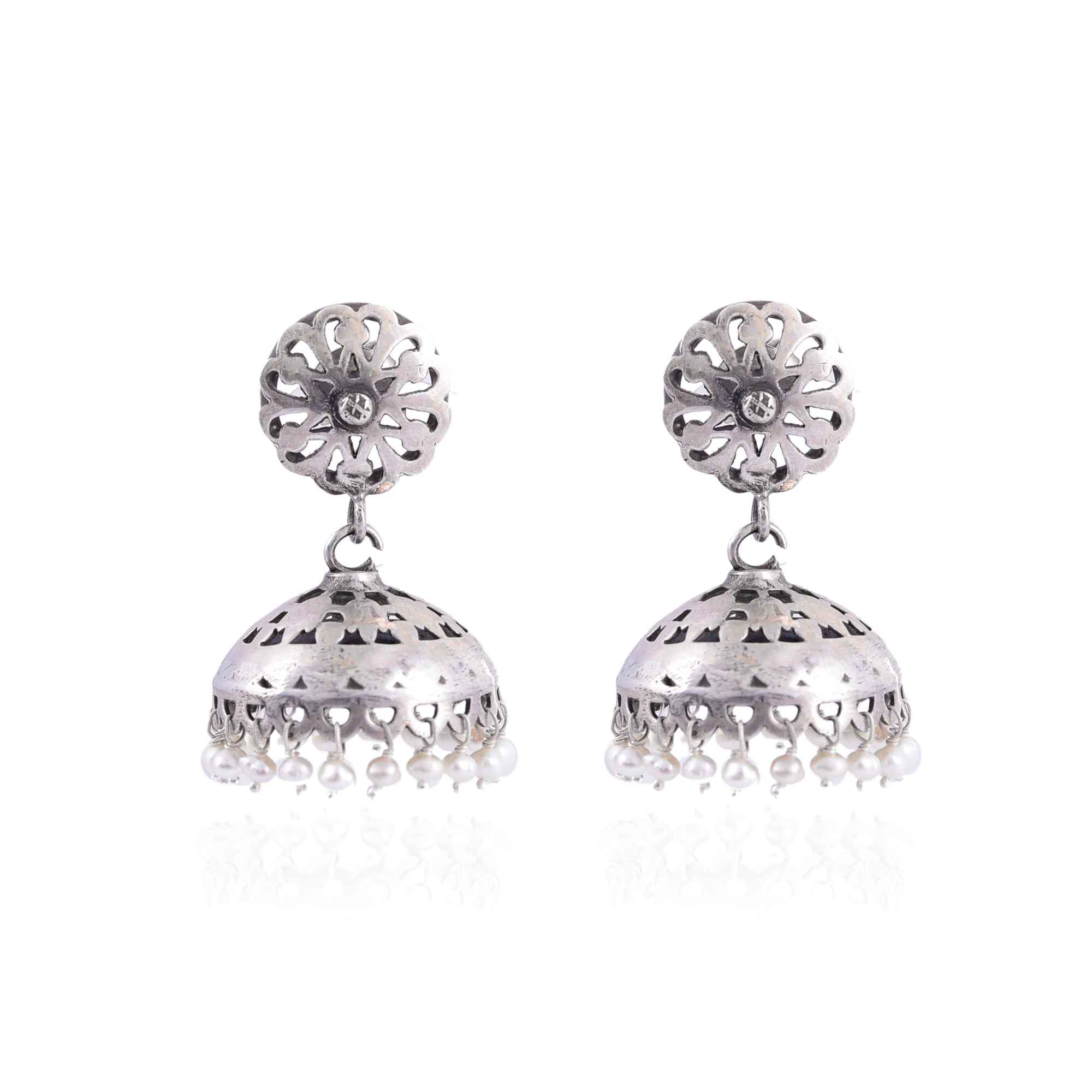 silver-jhumka-earring-sku-7535