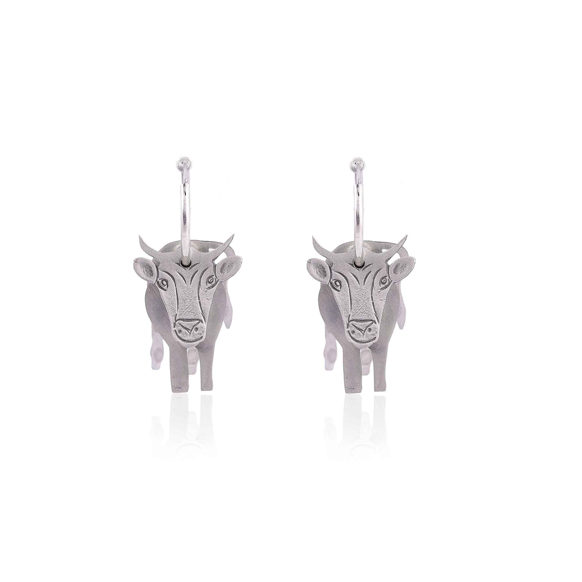 silver-hanging-cow-earring-sku-7521