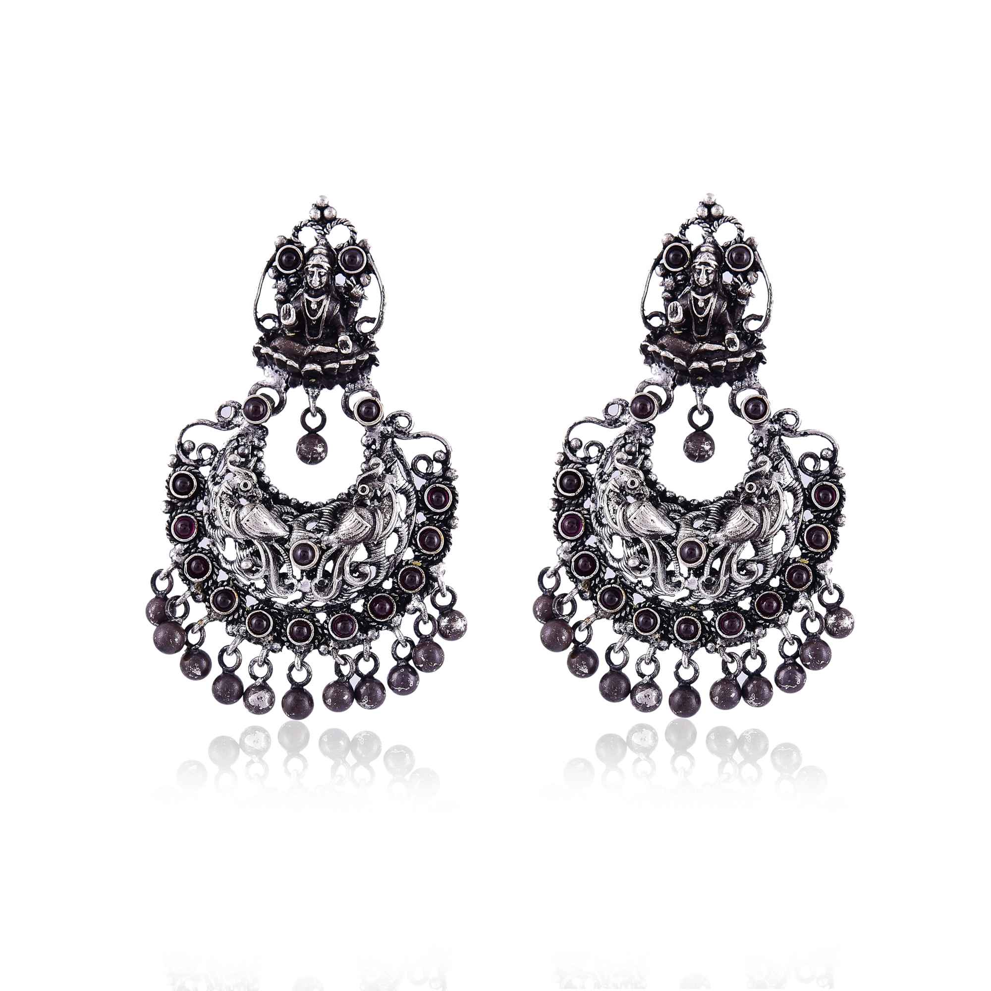 Gorgeous Detailed Sterling Silver W/ Black Bali Style Ear Cuffs Earrings (1  pr.) - Fringe, Flowers and Frills