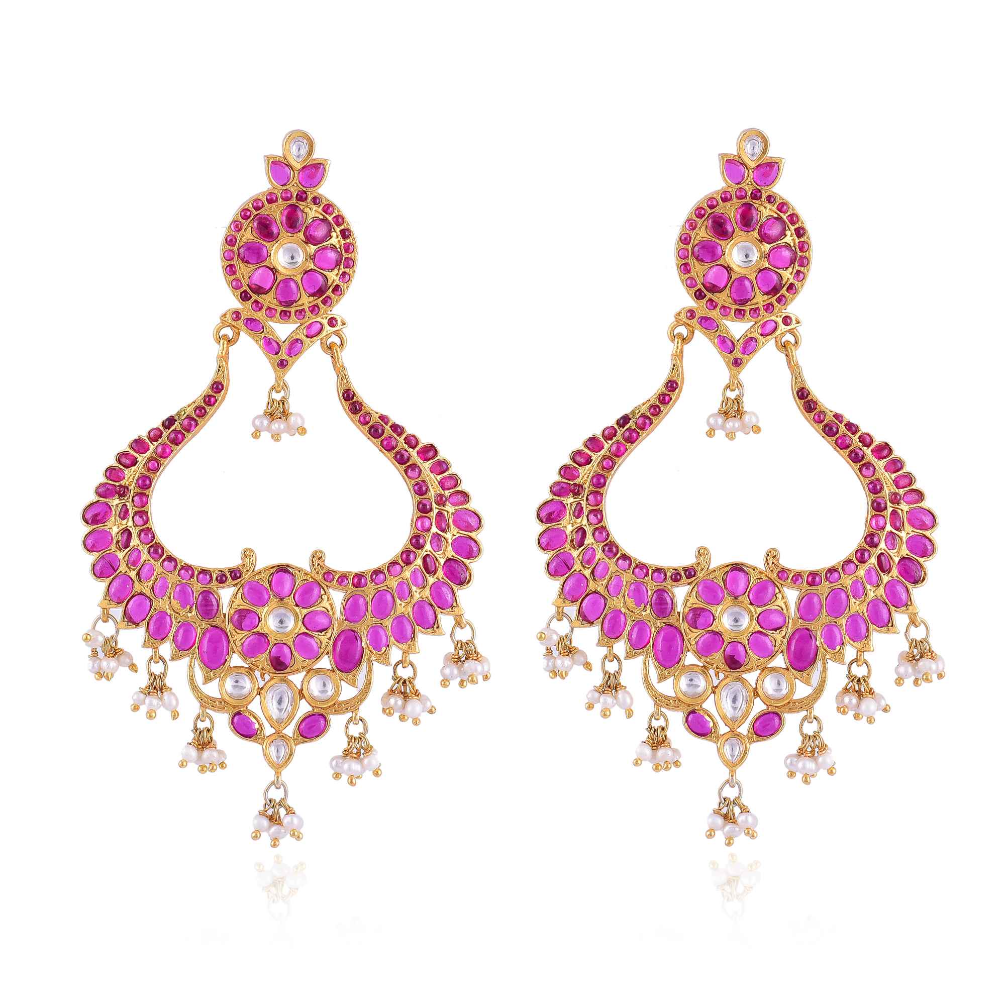 Silver gold chand bali temple collection earring :SKU6169