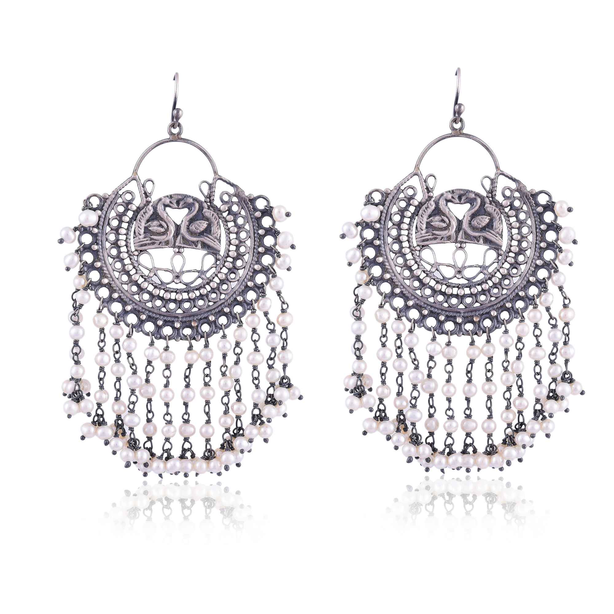 Silver pearl dangler earring, 925 silver earring :SKU6179
