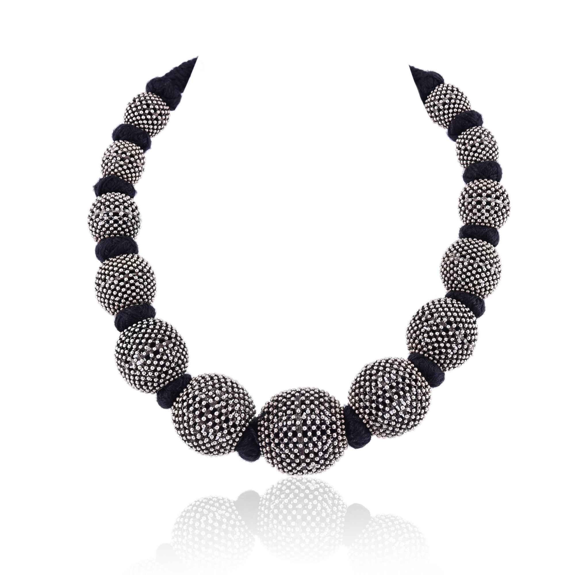 Silver big round beads, necklaces :SKU6093