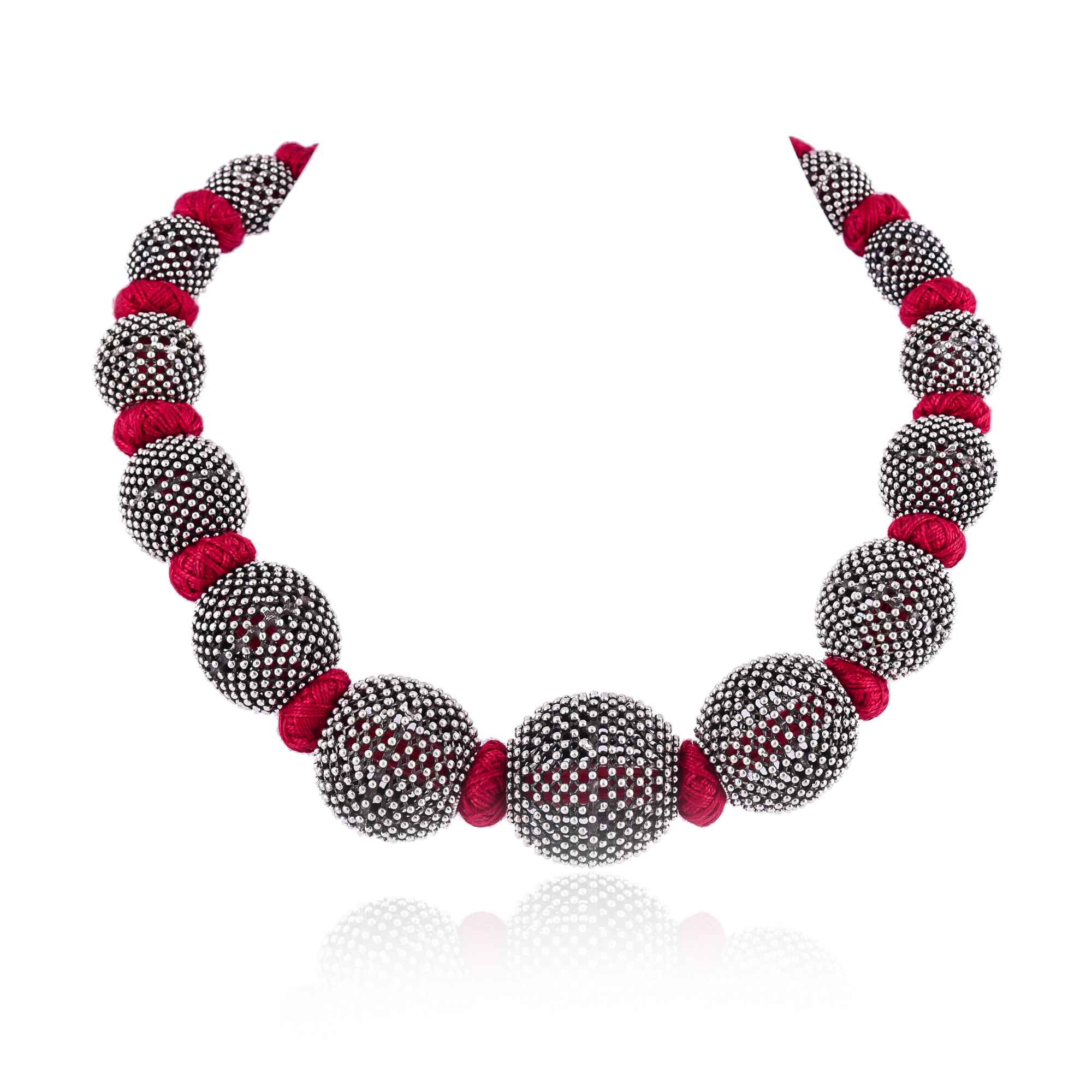 Silver big round beads, necklaces :SKU6092