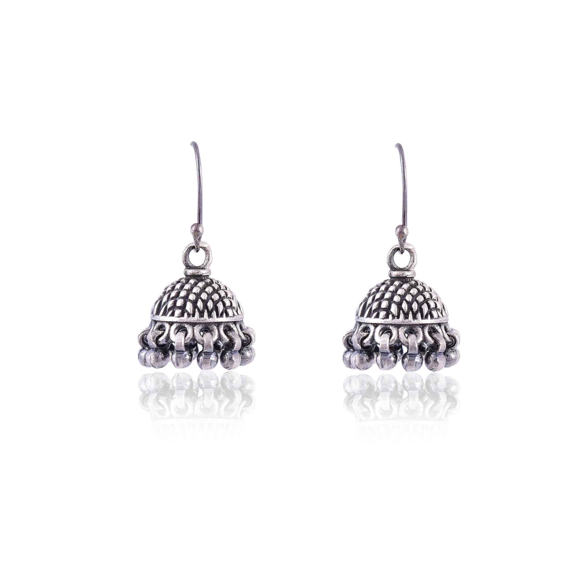 Silver small jhumka :SKU6001