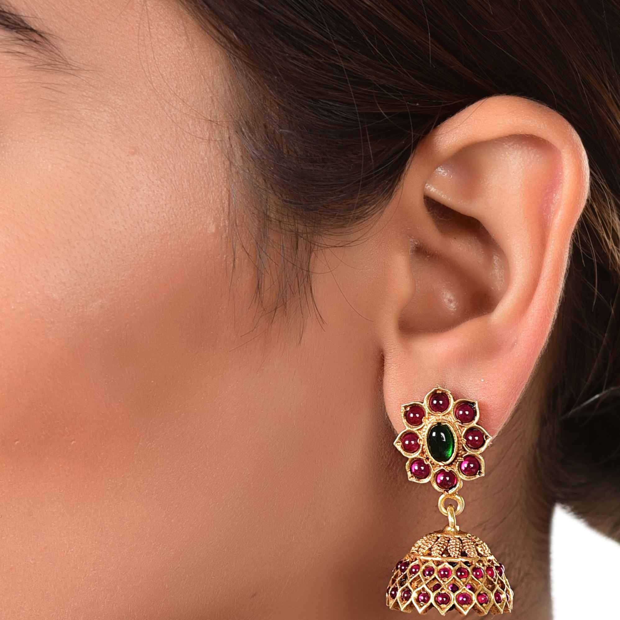 Gold plated silver earring :SKU6014
