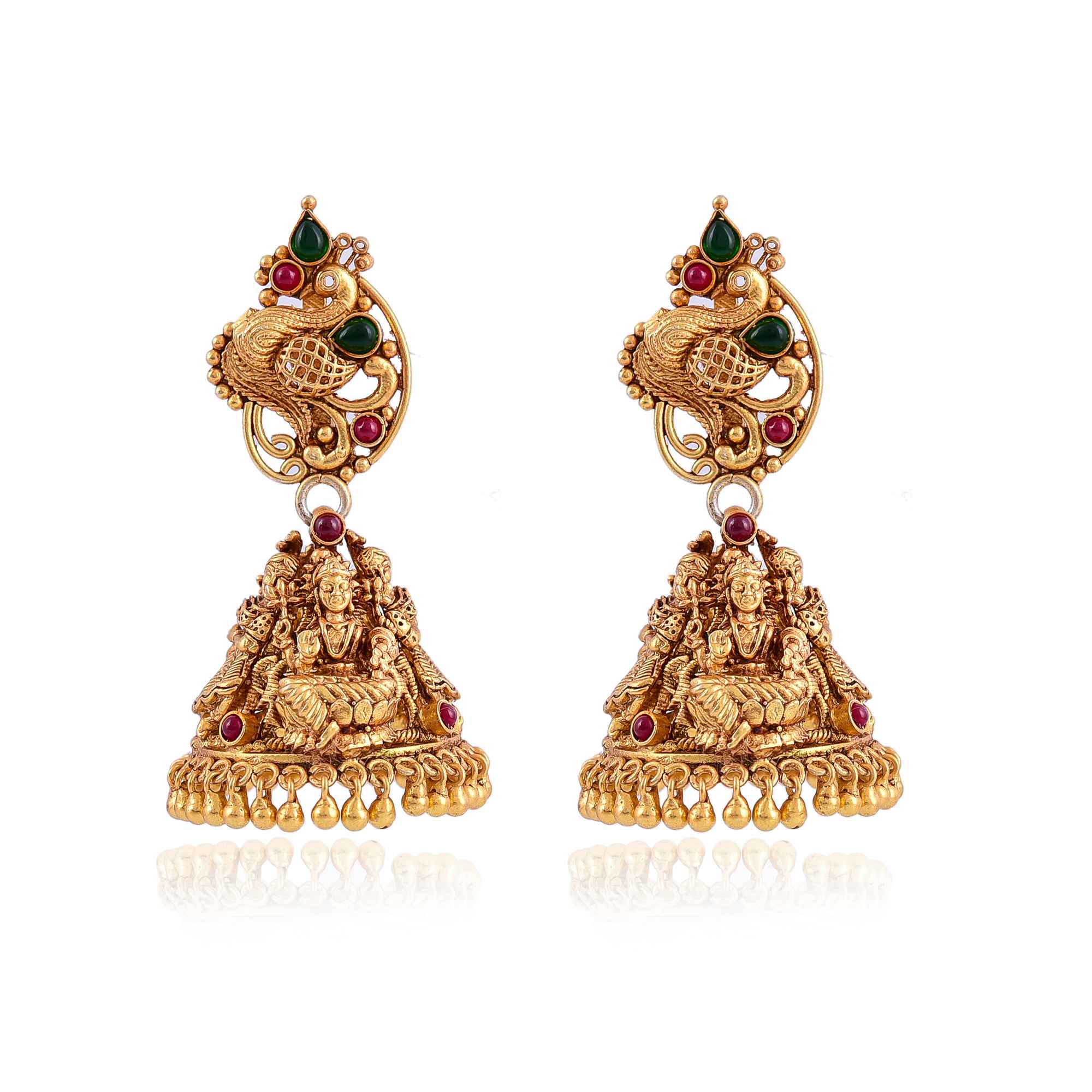 Silver gold plated engraved temple collection earring :SKU6168