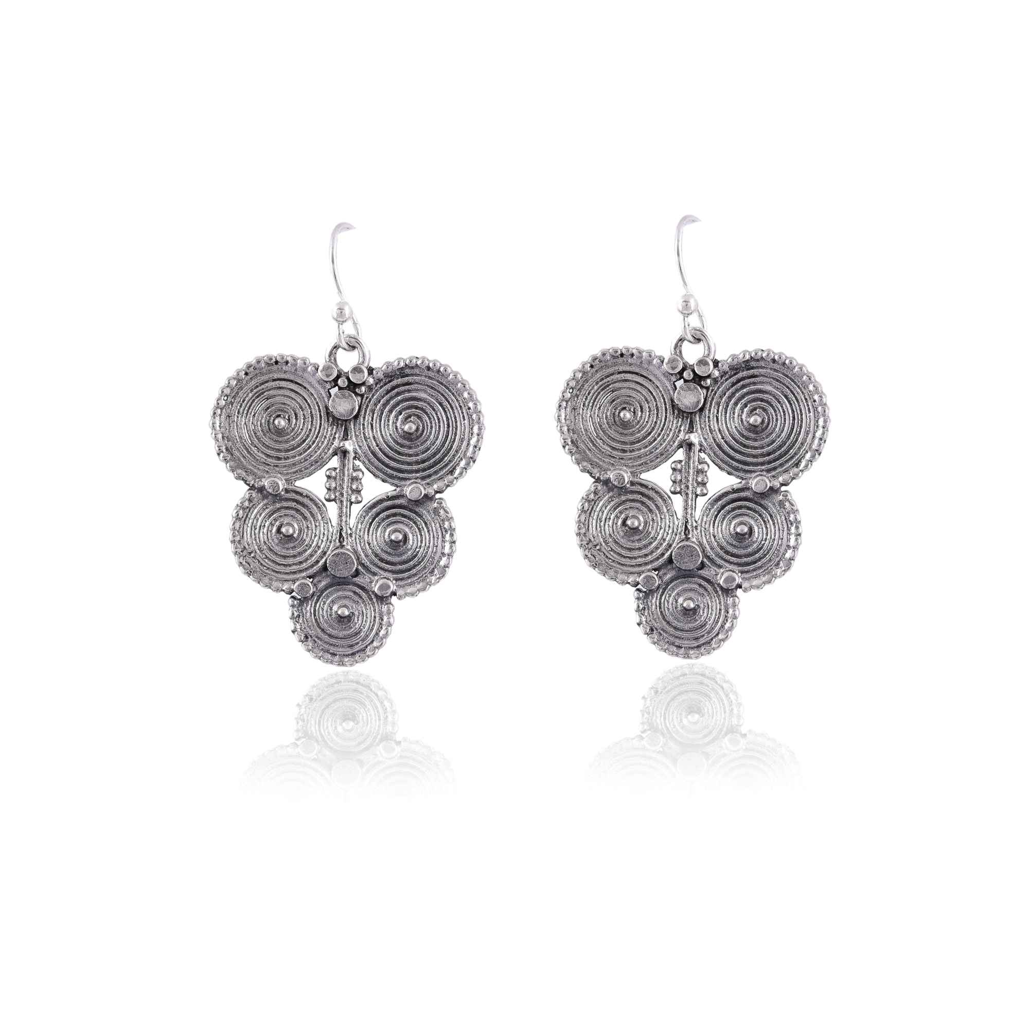 Silver spiral earring :SKU7522