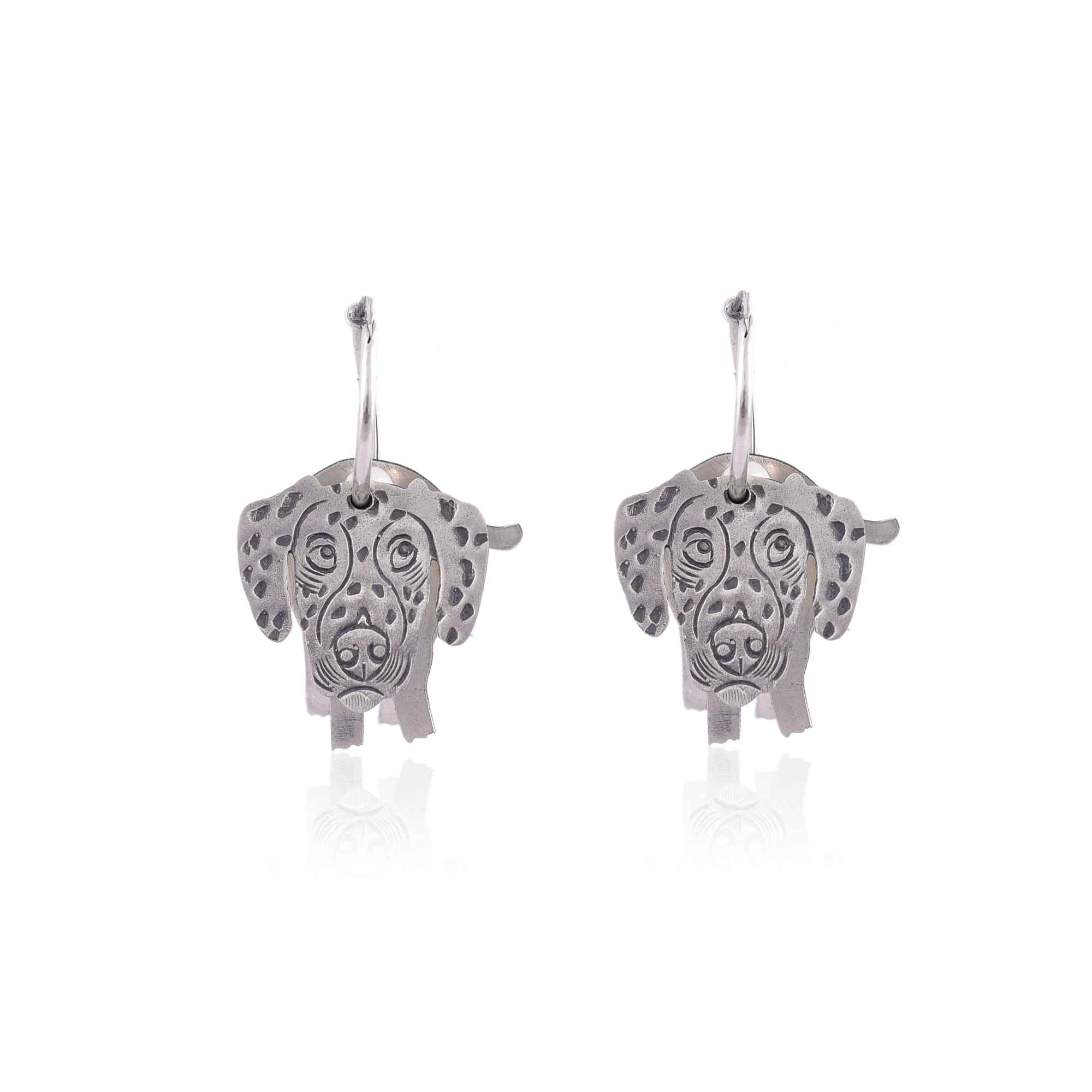 Silver hanging dog earring :SKU7525