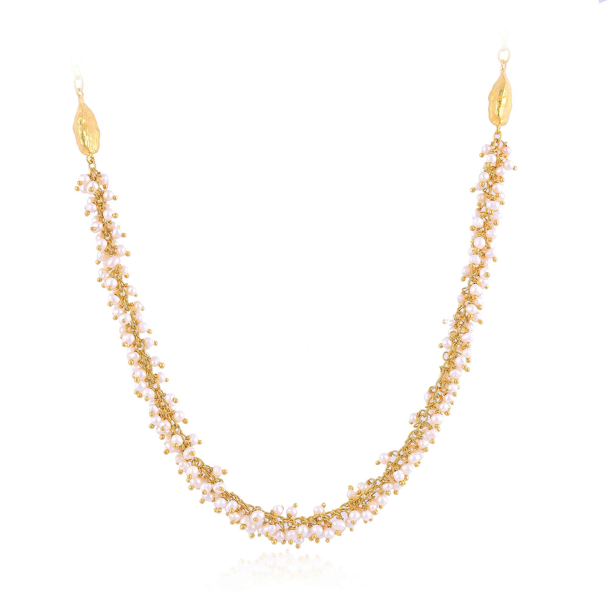 Gold plated pearl bunch necklace :SKU6082
