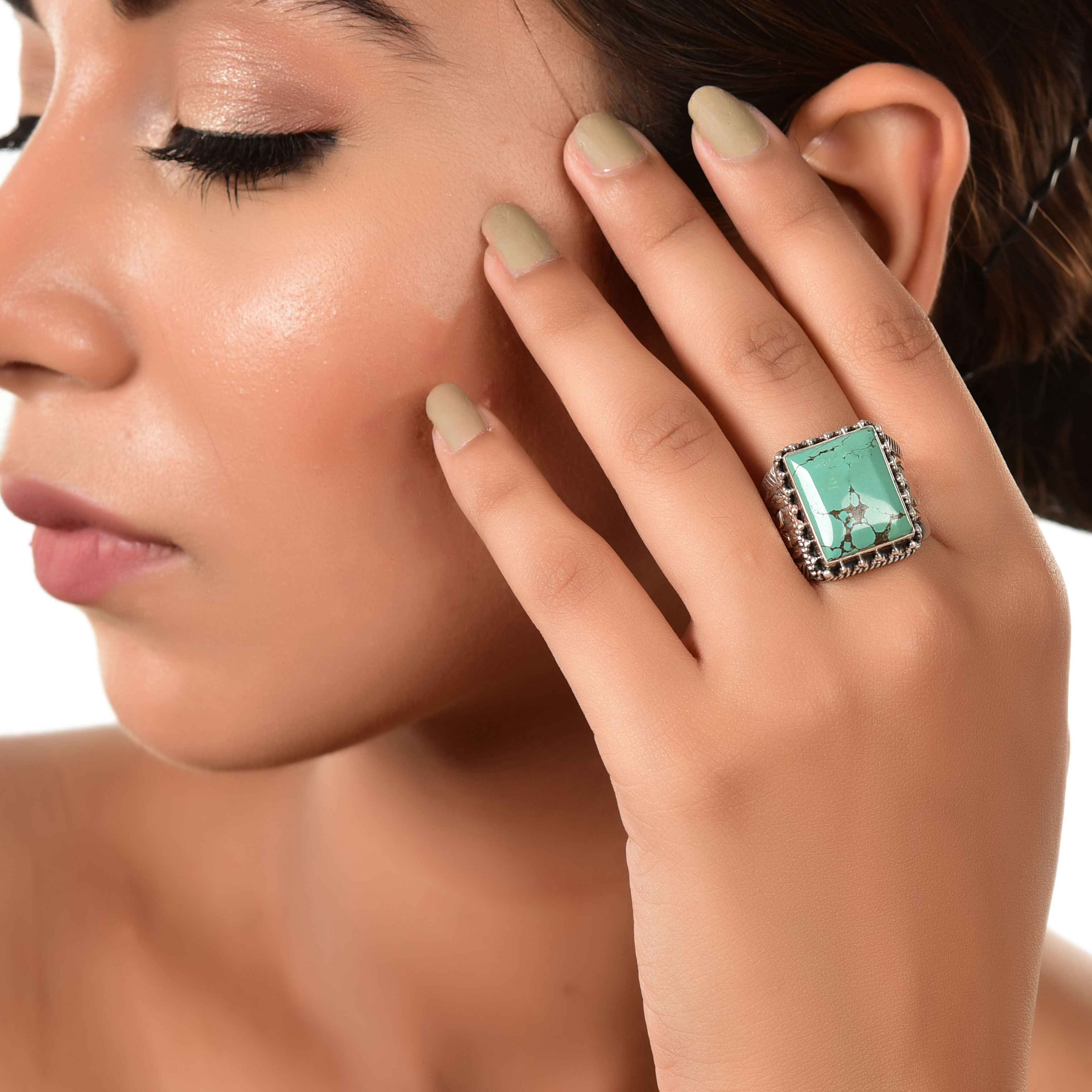 silver-classic-turquoise-ring-sku-6051