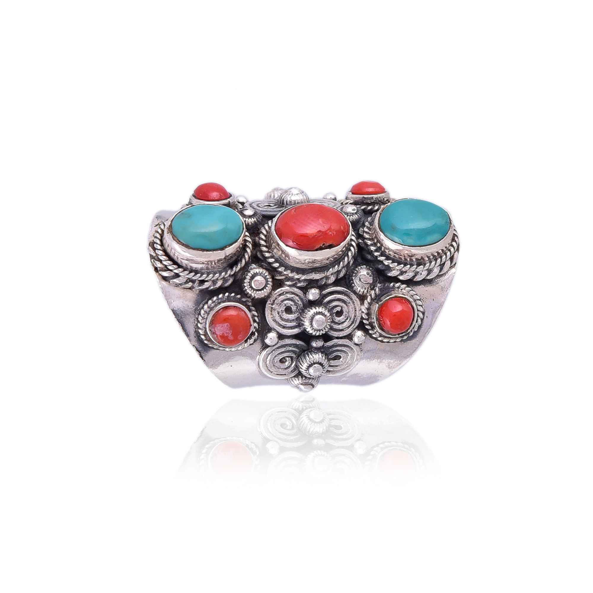 Silver Muti-Stone Ring :SKU6062