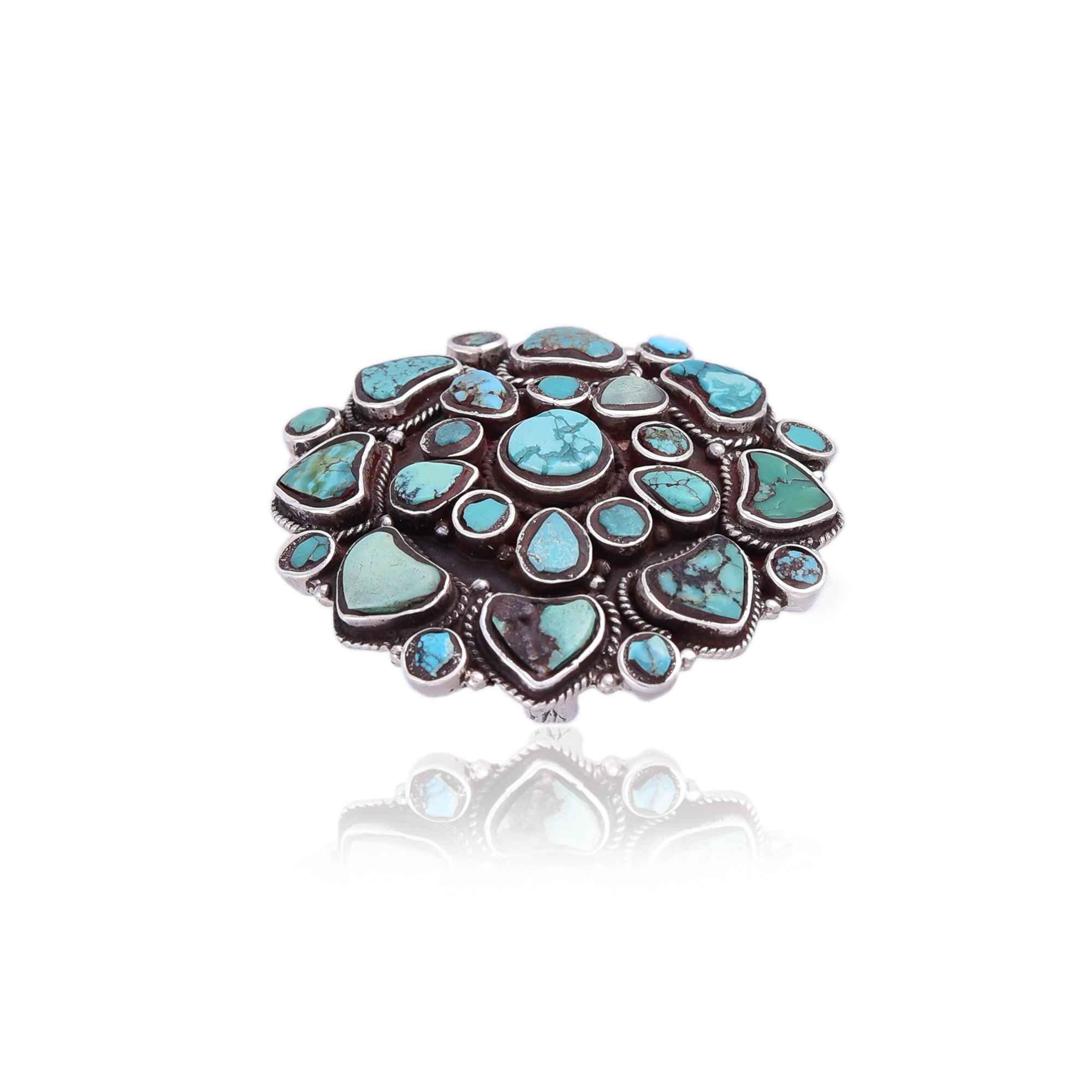 Silver Turquoise Statement Ring  :SKU6039