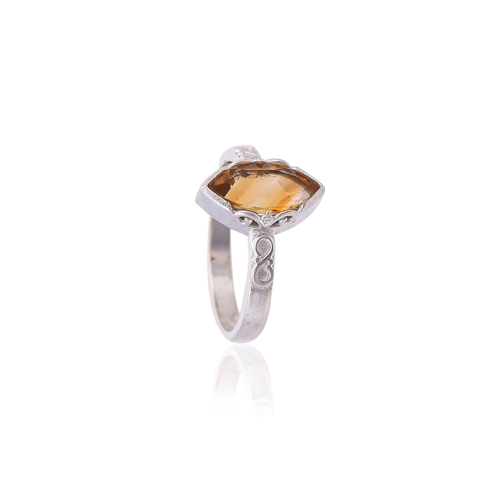 925 Sterling Silver Citrine Ring :SKU4321