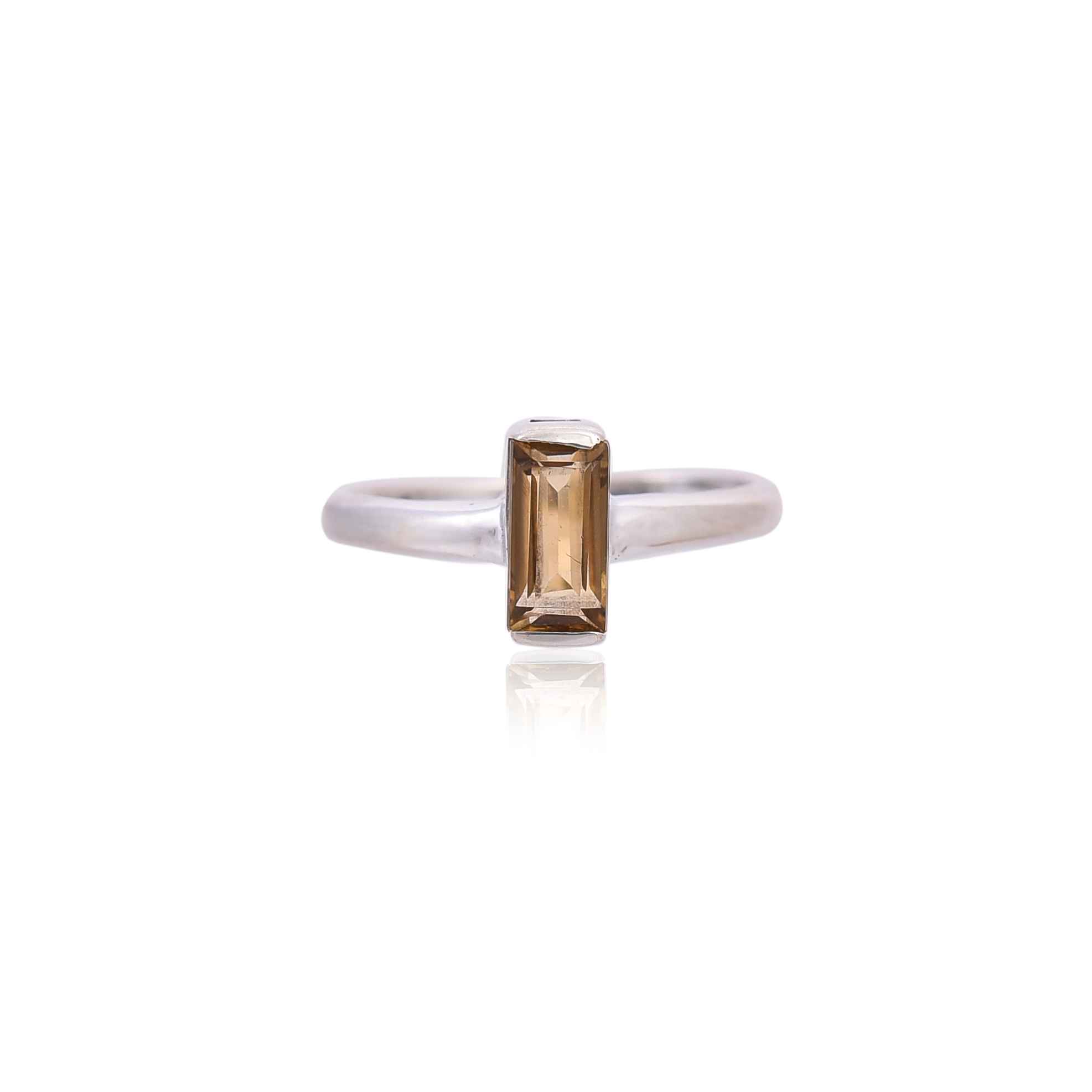 925 Sterling Silver Citrine Ring :SKU4301