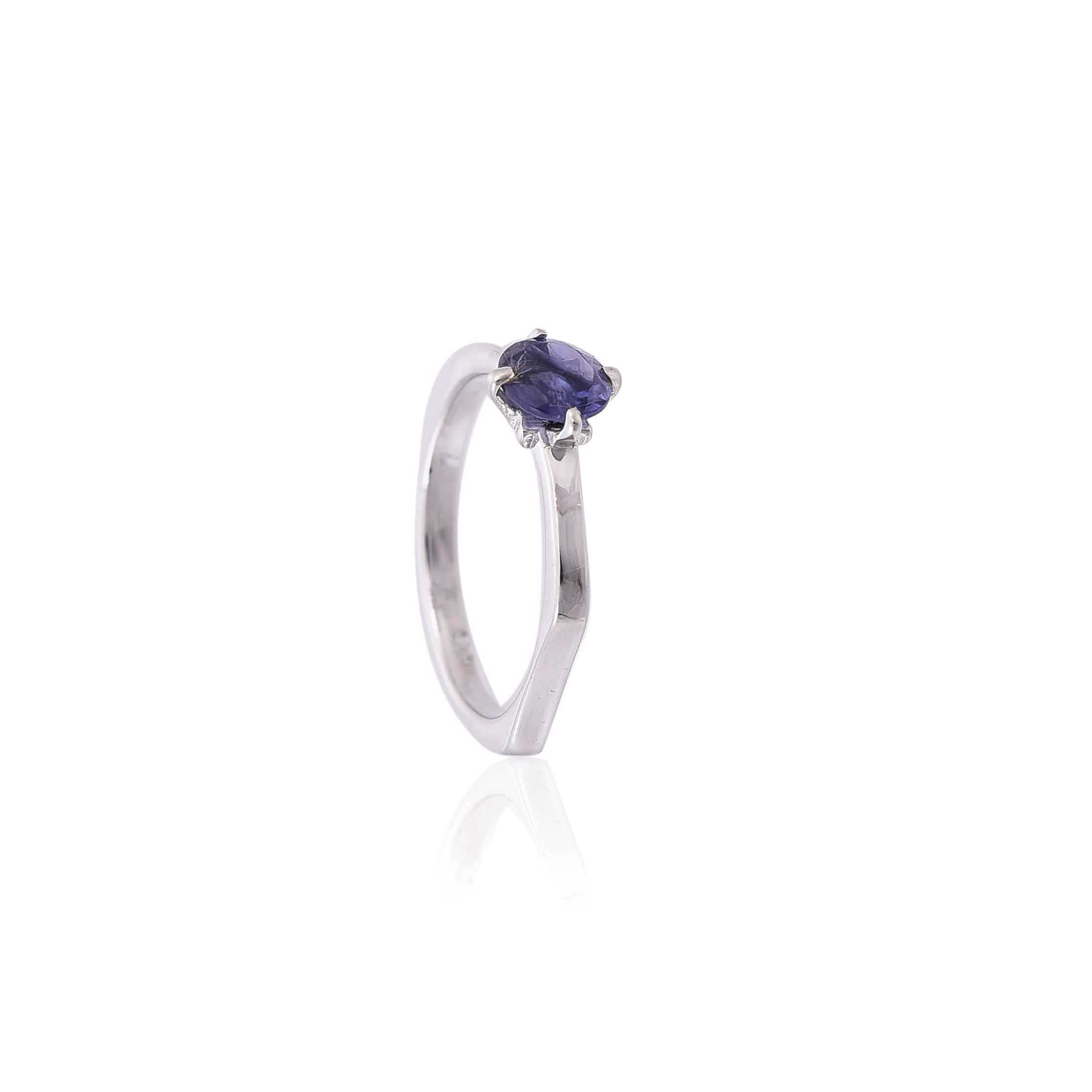 925 Sterling Silver Iolite Ring :SKU4285