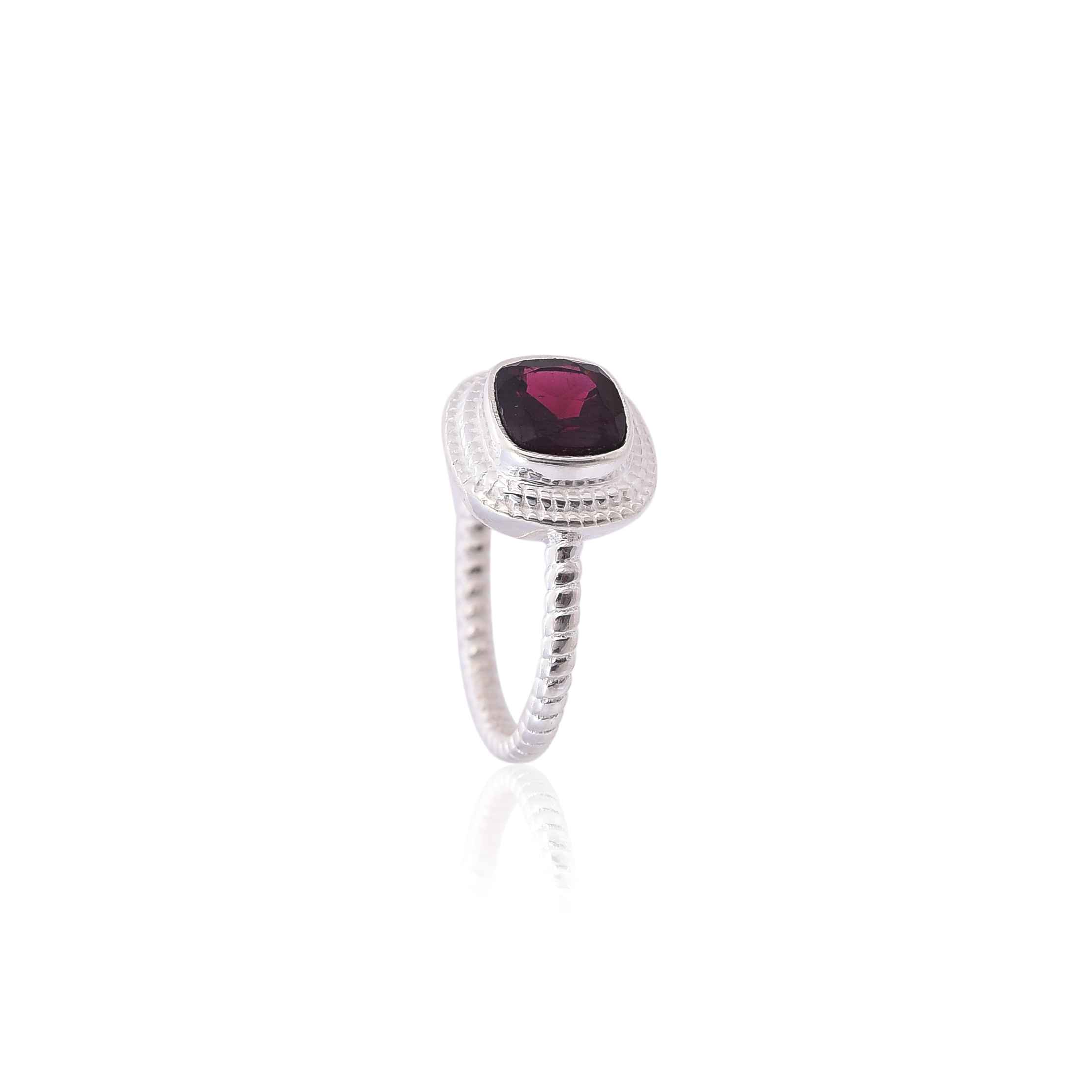 Garnet 925 Sterling Silver Ring :SKU4279