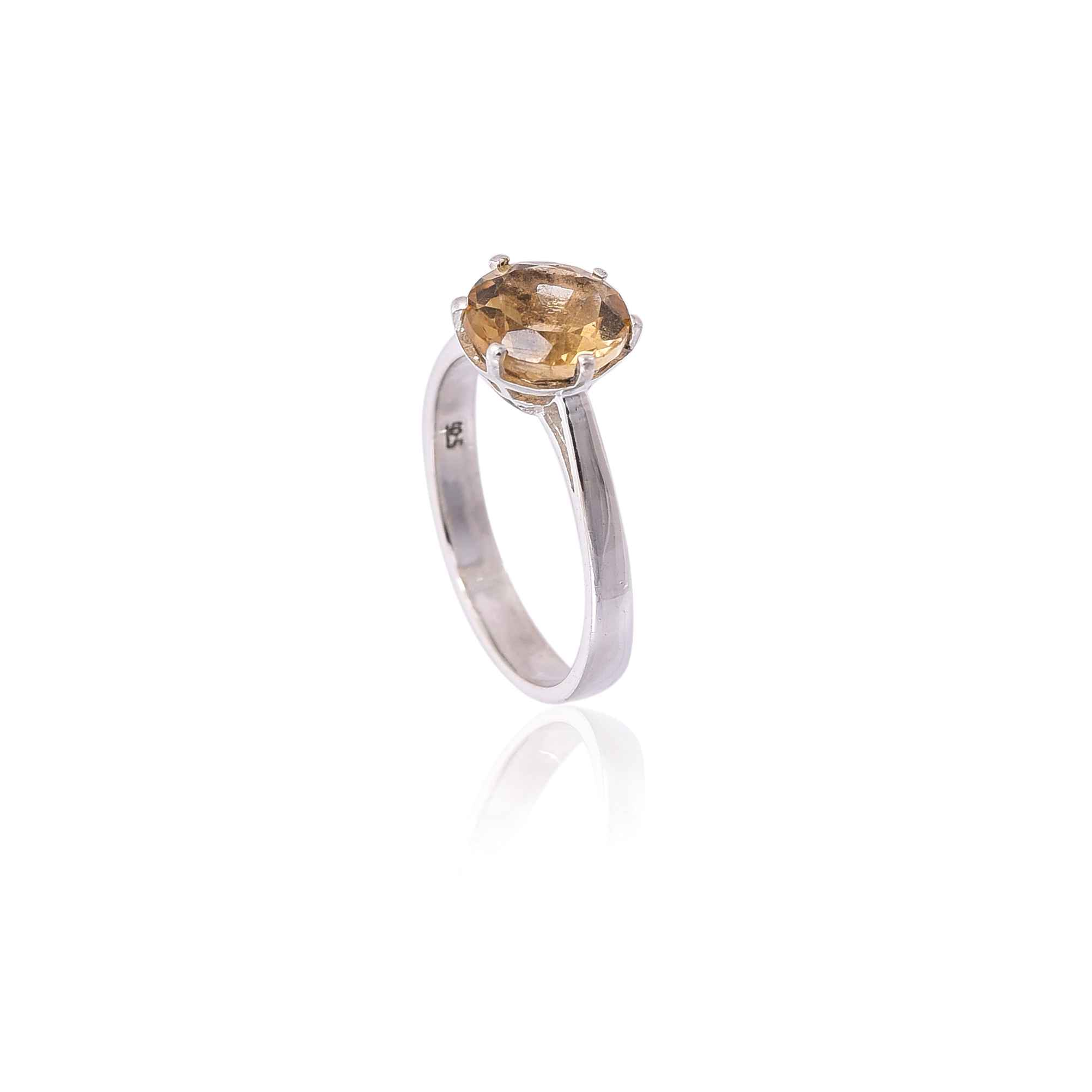 925 Sterling Silver Citrine Ring :SKU4276