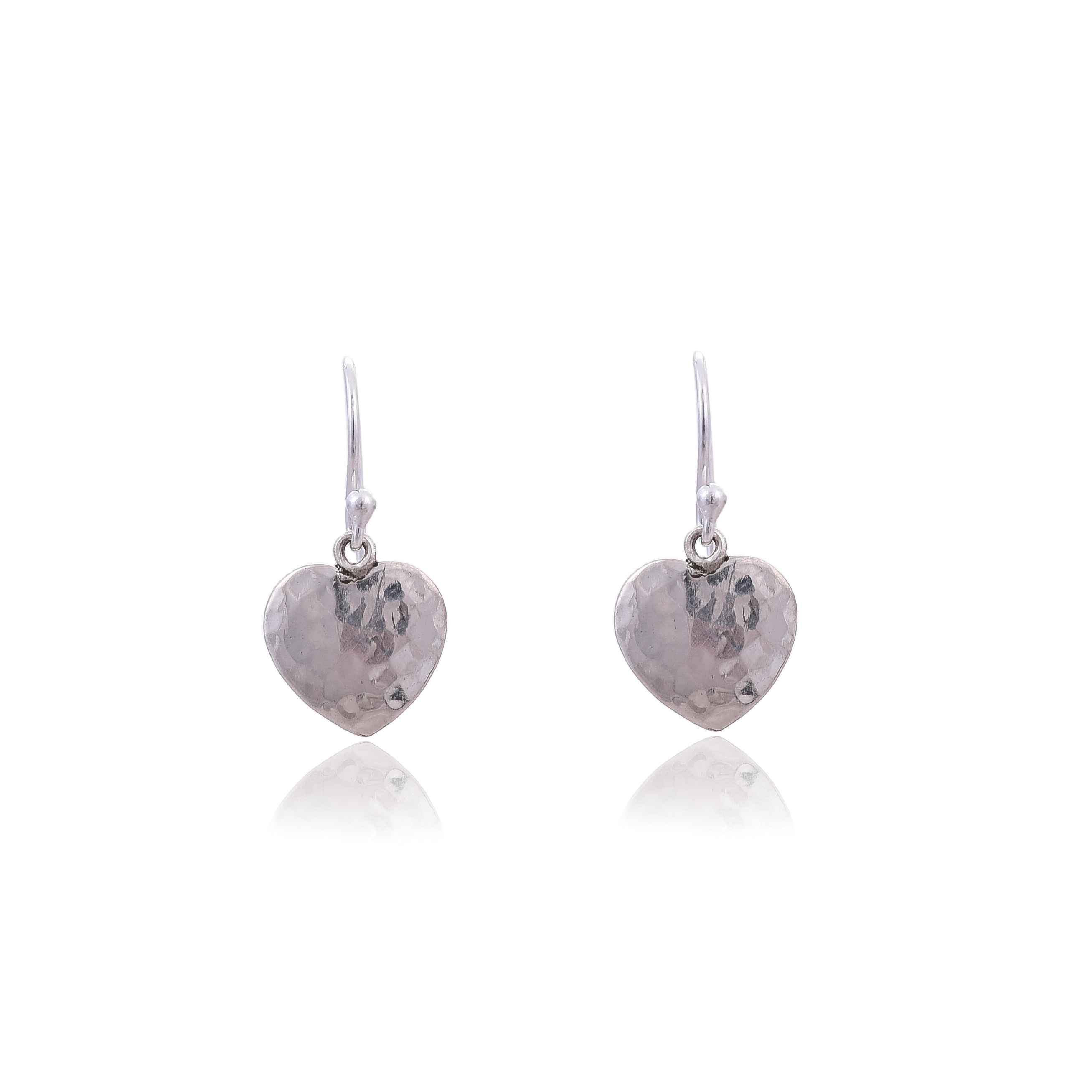 sterling-silver-hammered-heart-shape-earring-sku-4058