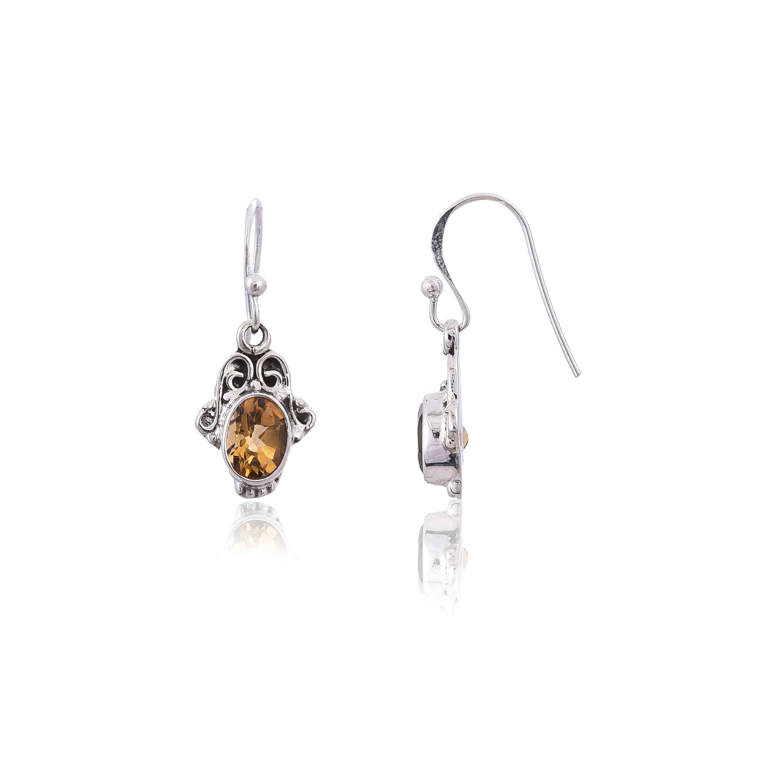 Sterling Silver citrine Earring :SKU4092