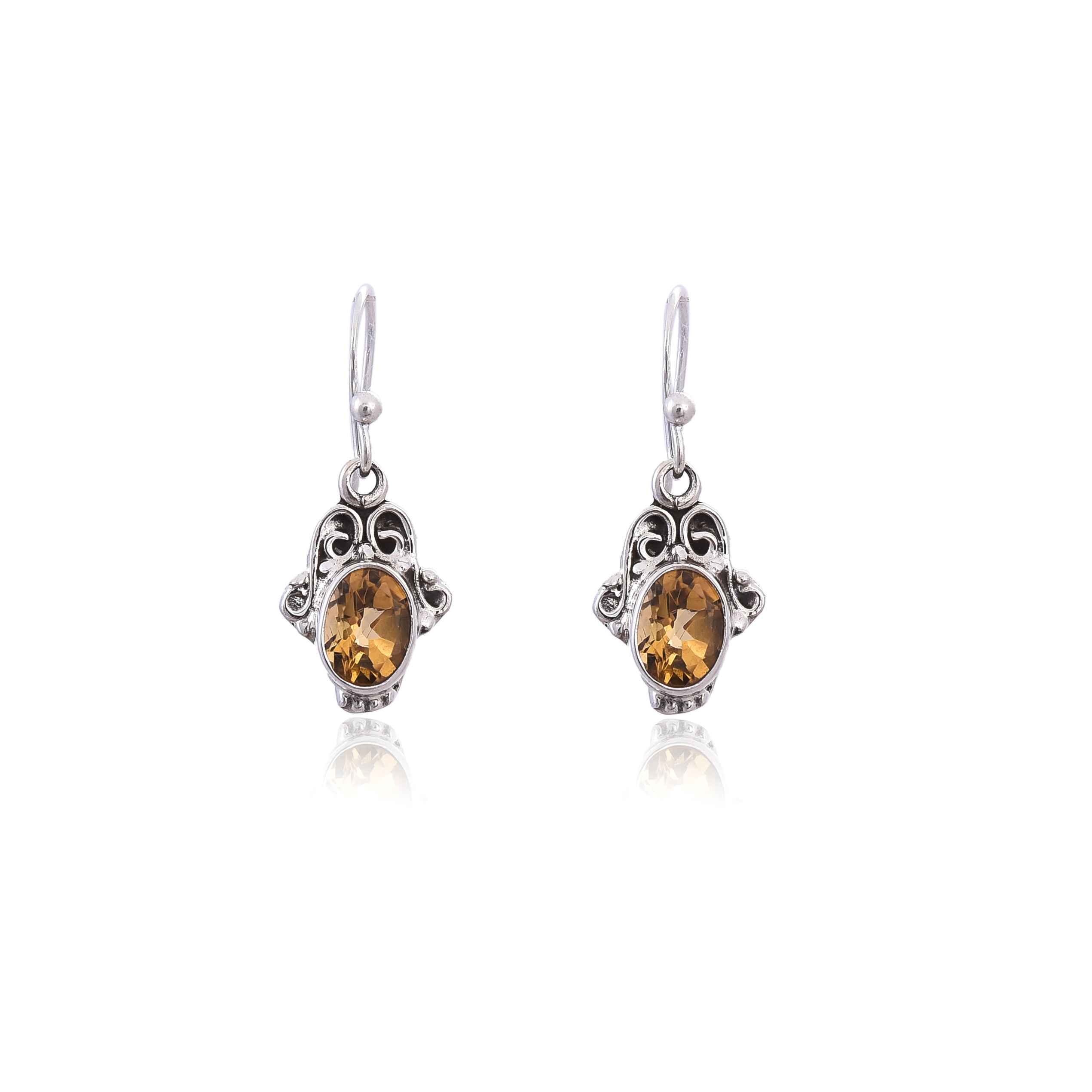 Sterling Silver citrine Earring :SKU4092