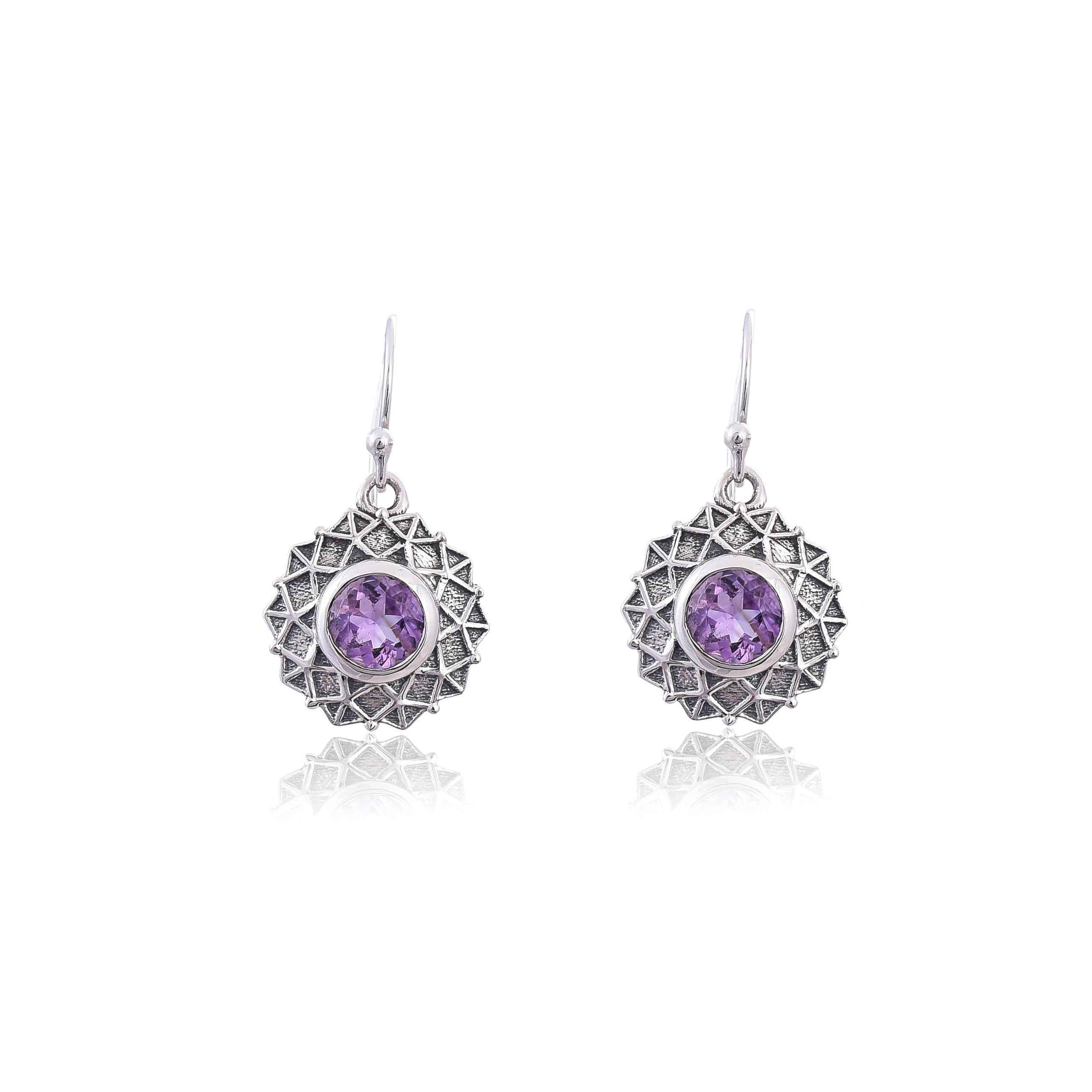 Amethyst silver 925 earring :SKU4096