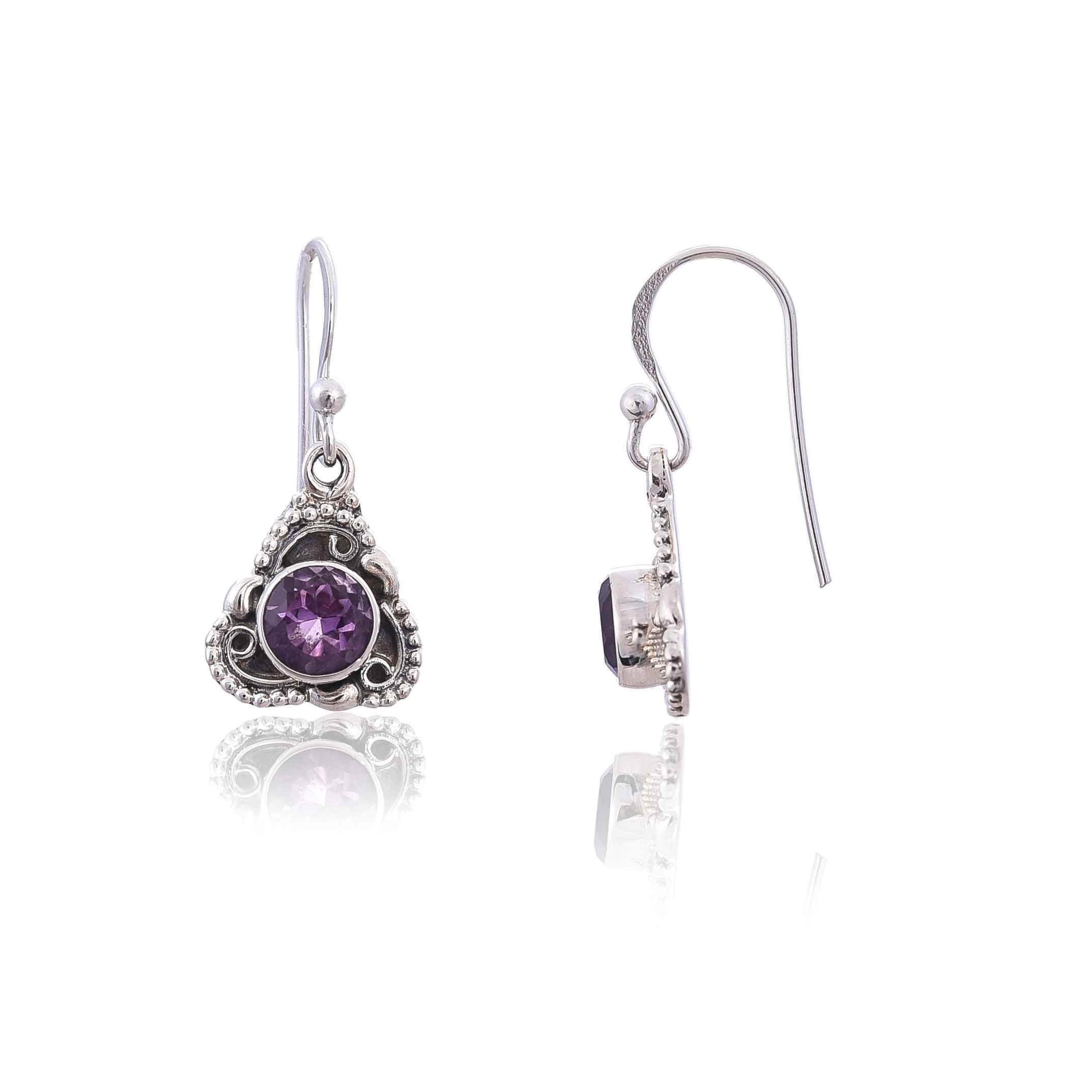 Amethyst silver 925 earring :SKU4097