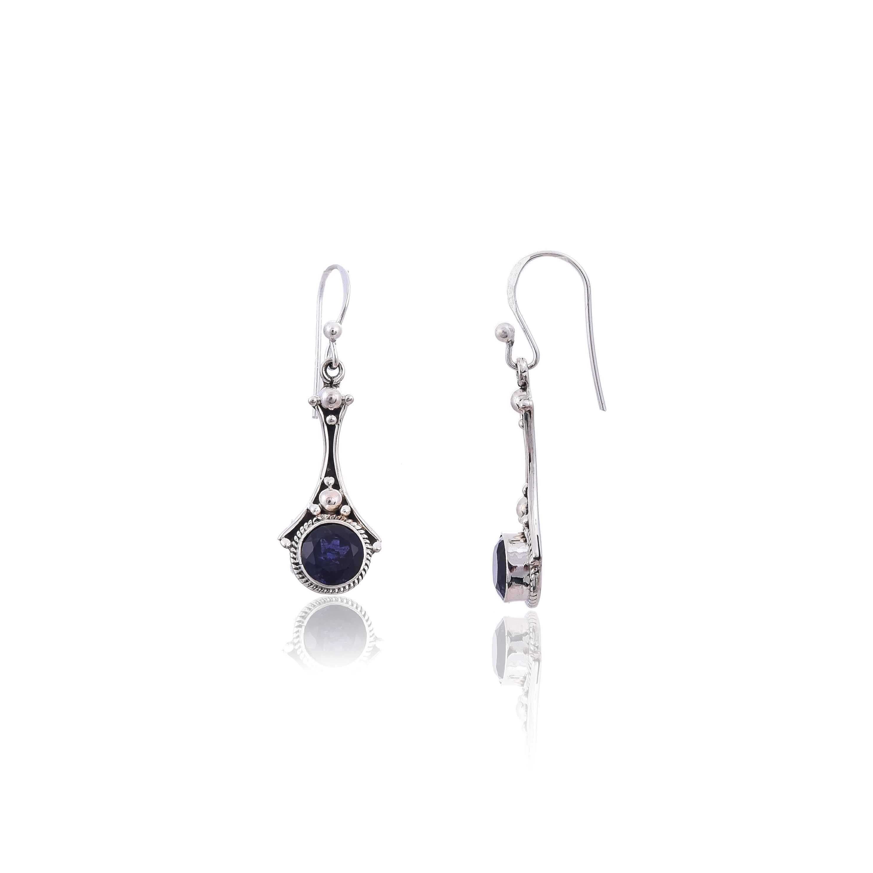 Sterling Silver Iolite Earring :SKU4108