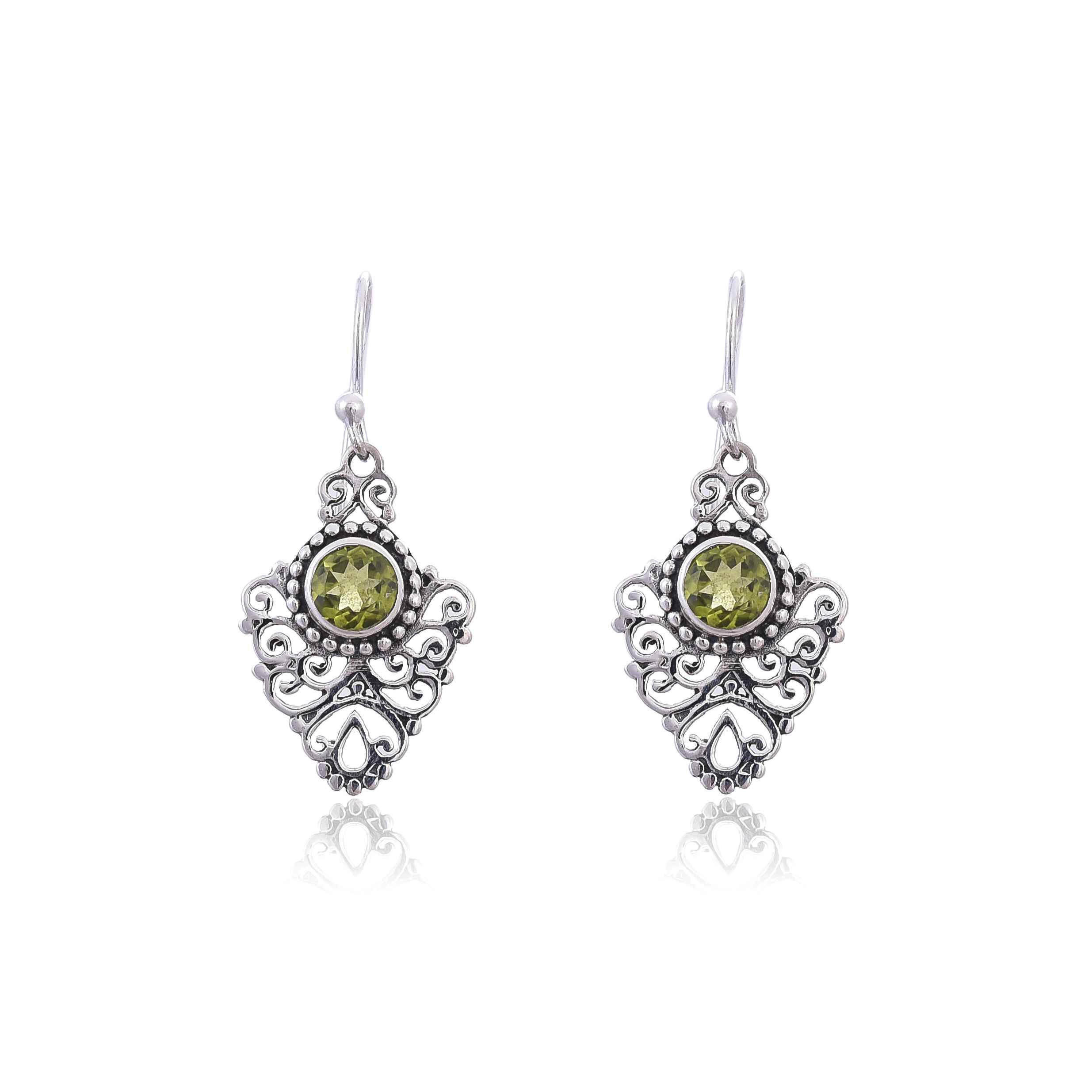 sterling-silver-peridot-earring-sku-4109
