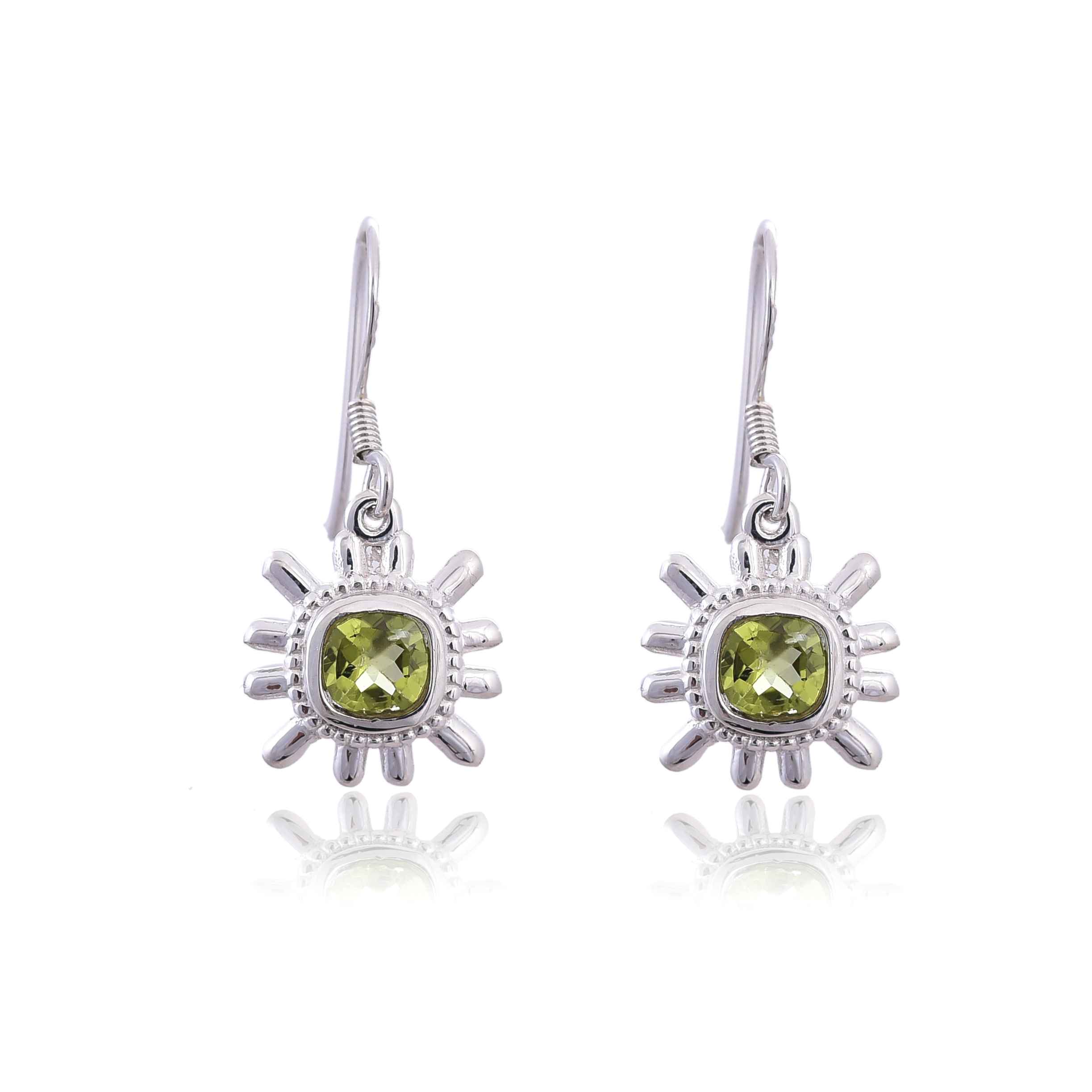 Sterling Silver Peridot Earring :SKU4117