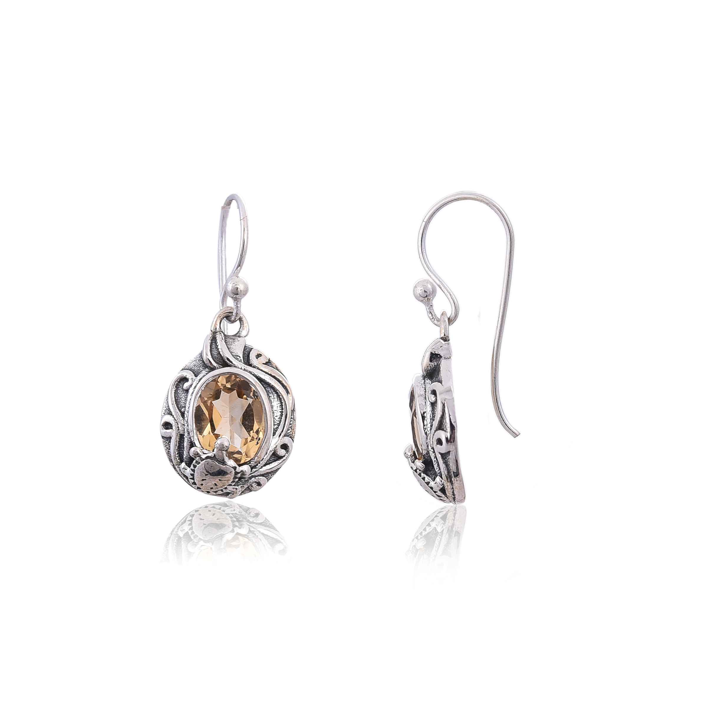 Sterling Silver citrine Earring :SKU4120