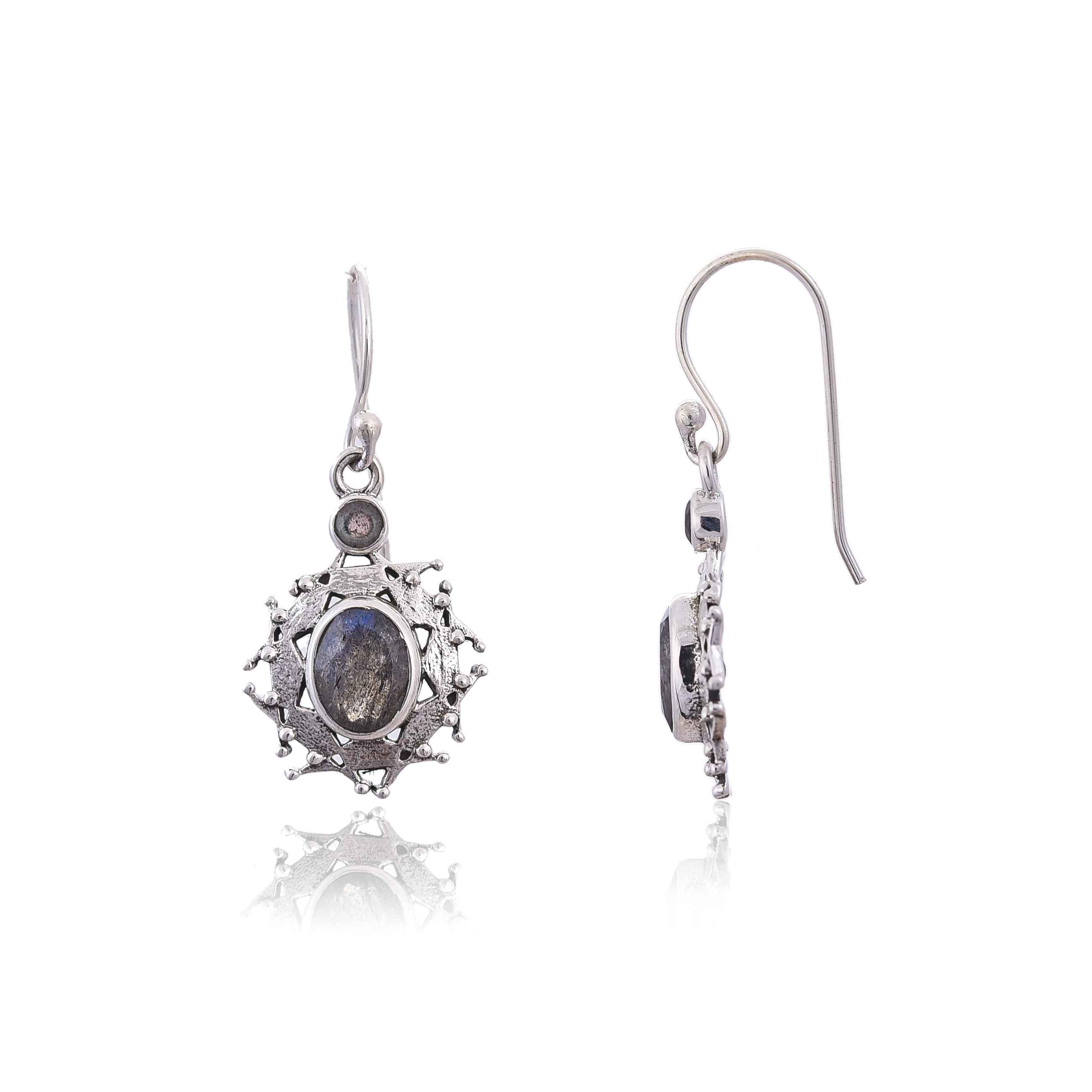 Sterling Silver Labradorite Earring :SKU4125