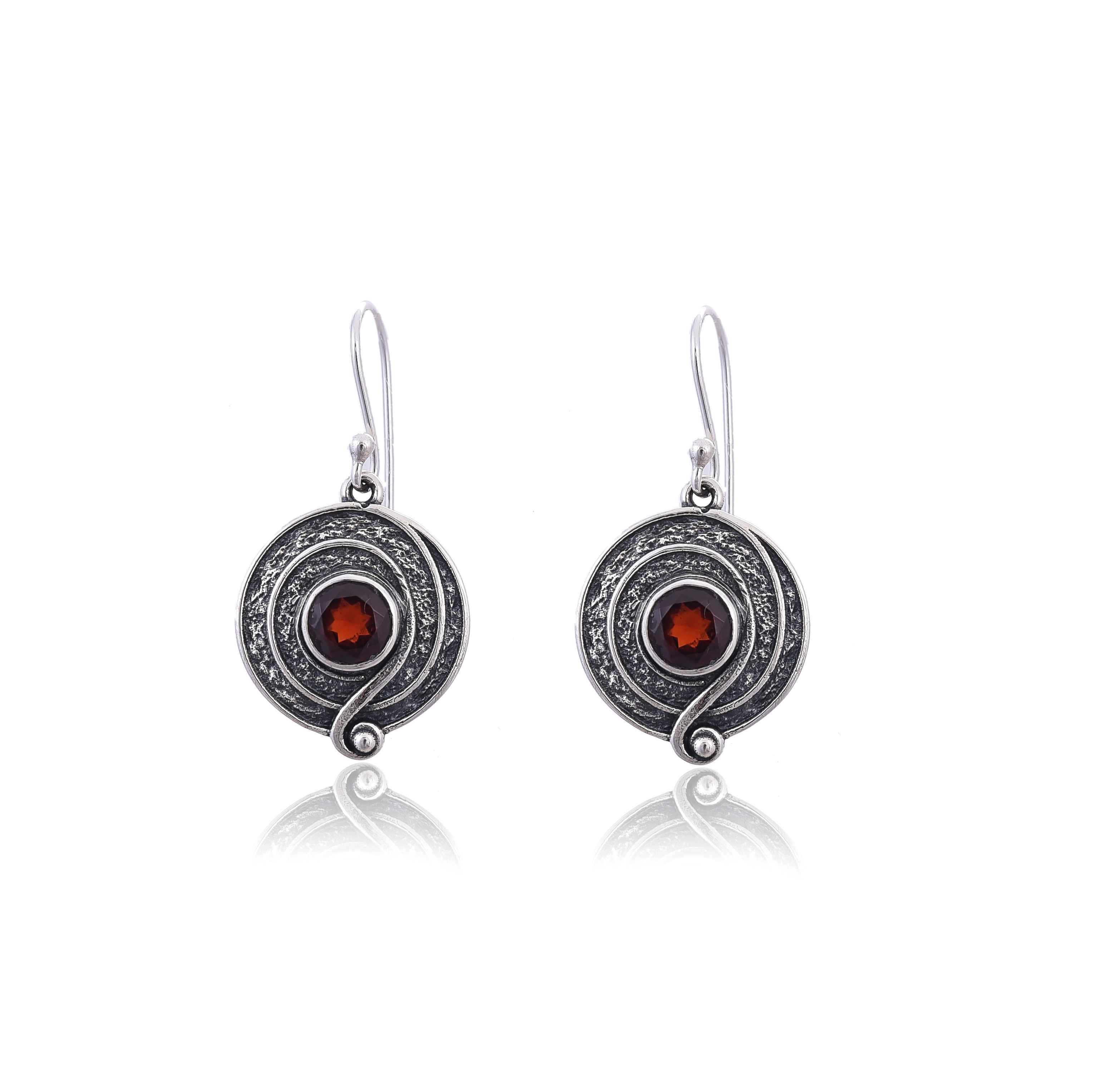 925-silver-garnet-earring-sku-4145