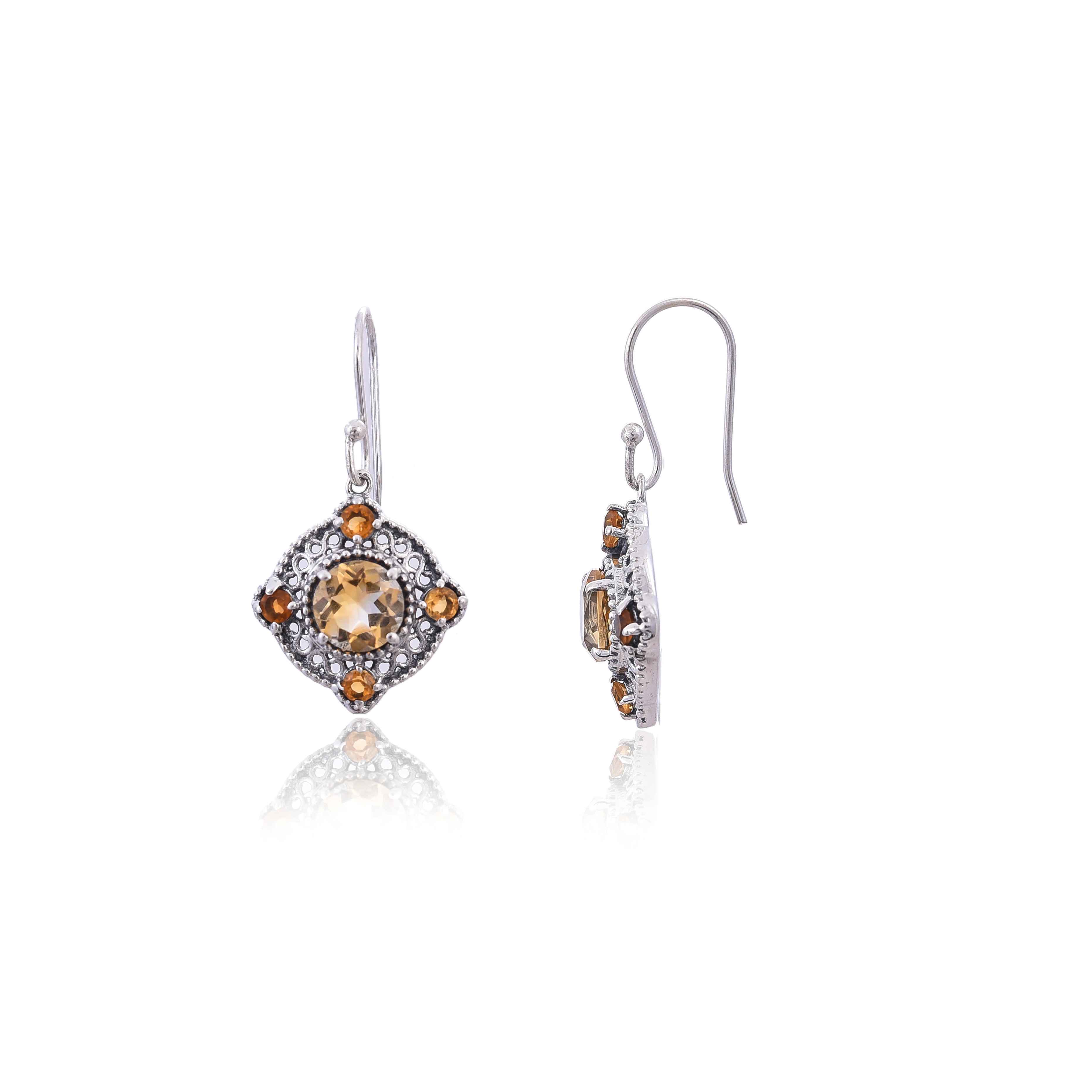 Sterling Silver citrine Earring :SKU4171