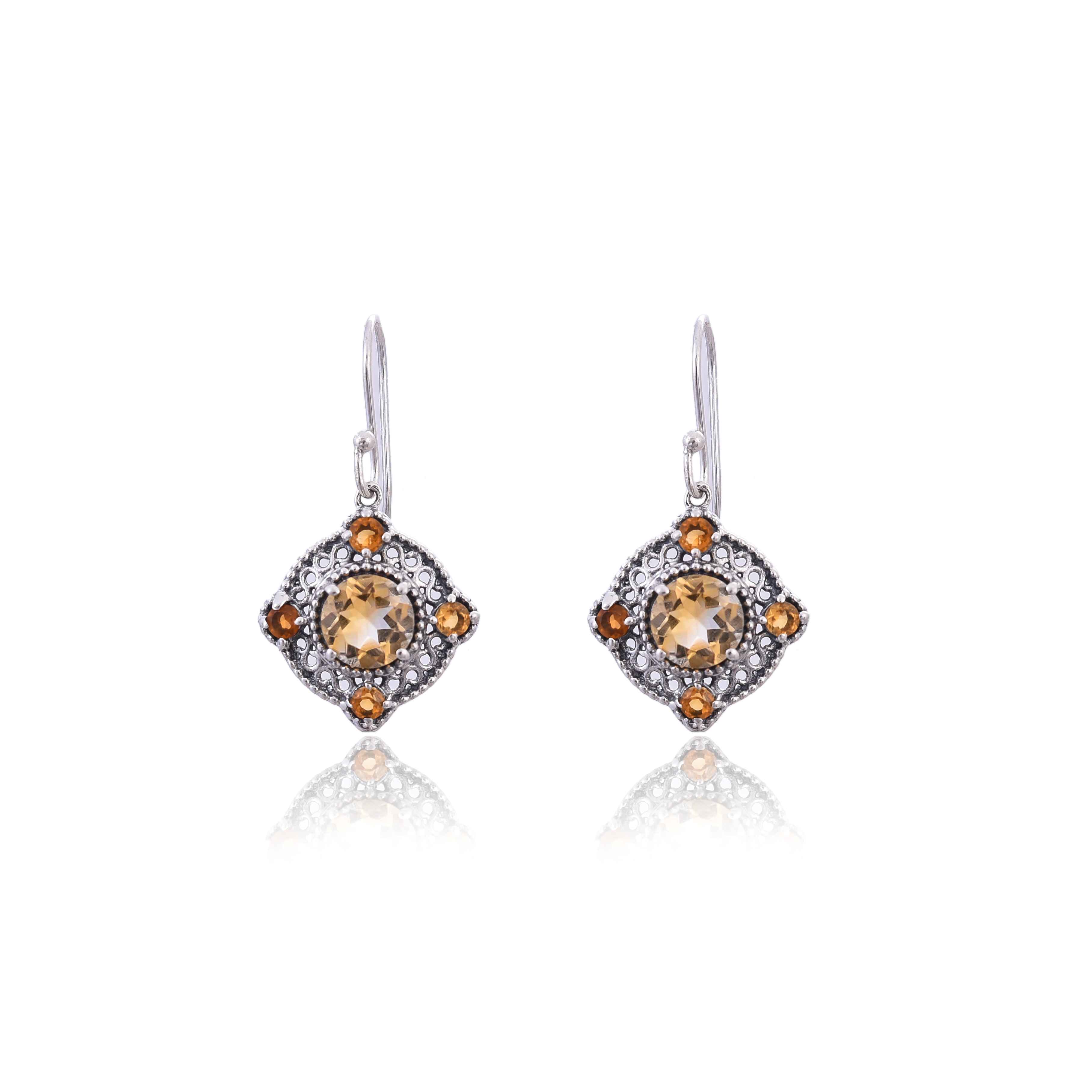 sterling-silver-citrine-earring-sku-4171