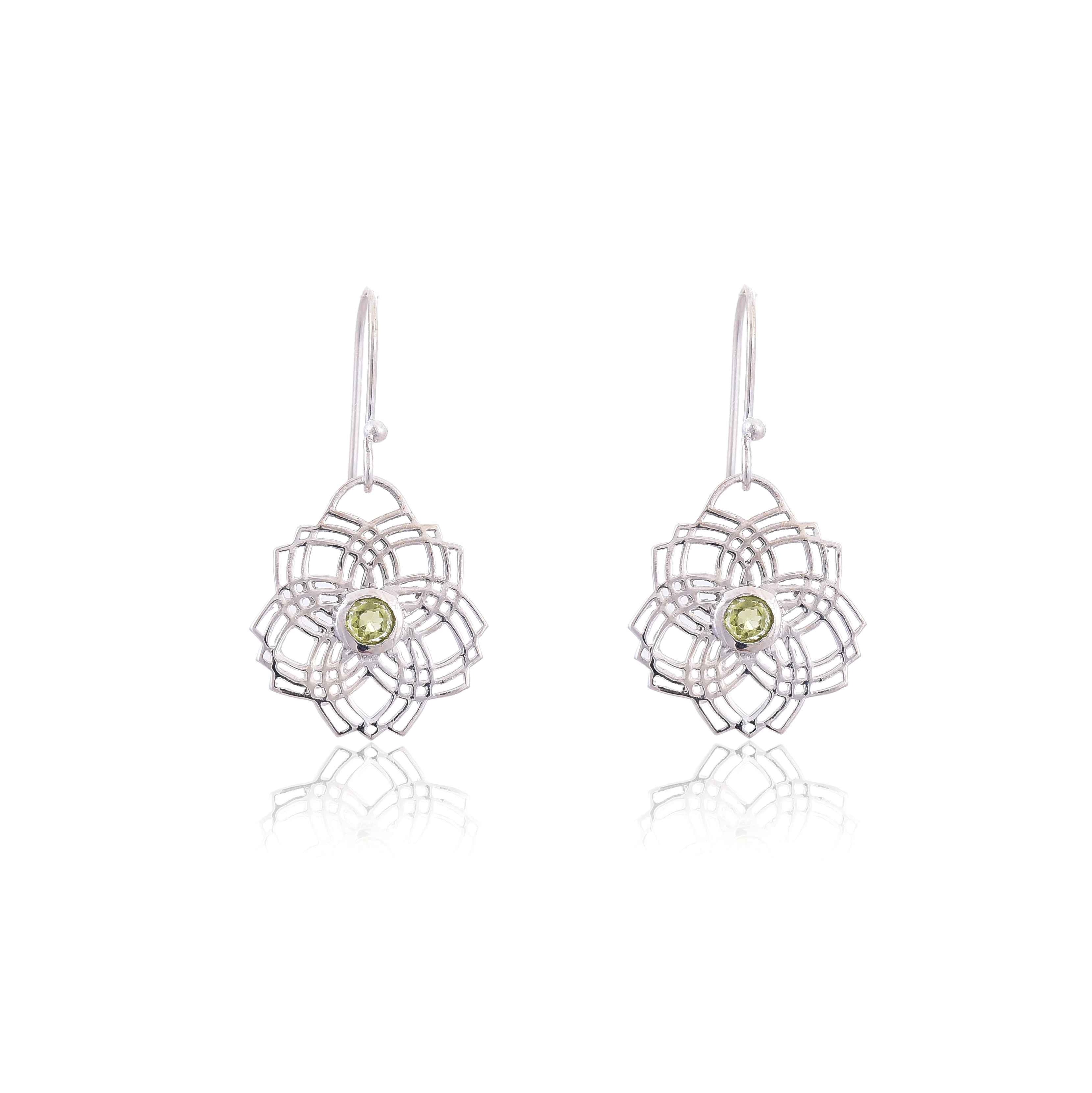 sterling-silver-peridot-earring-sku-4174