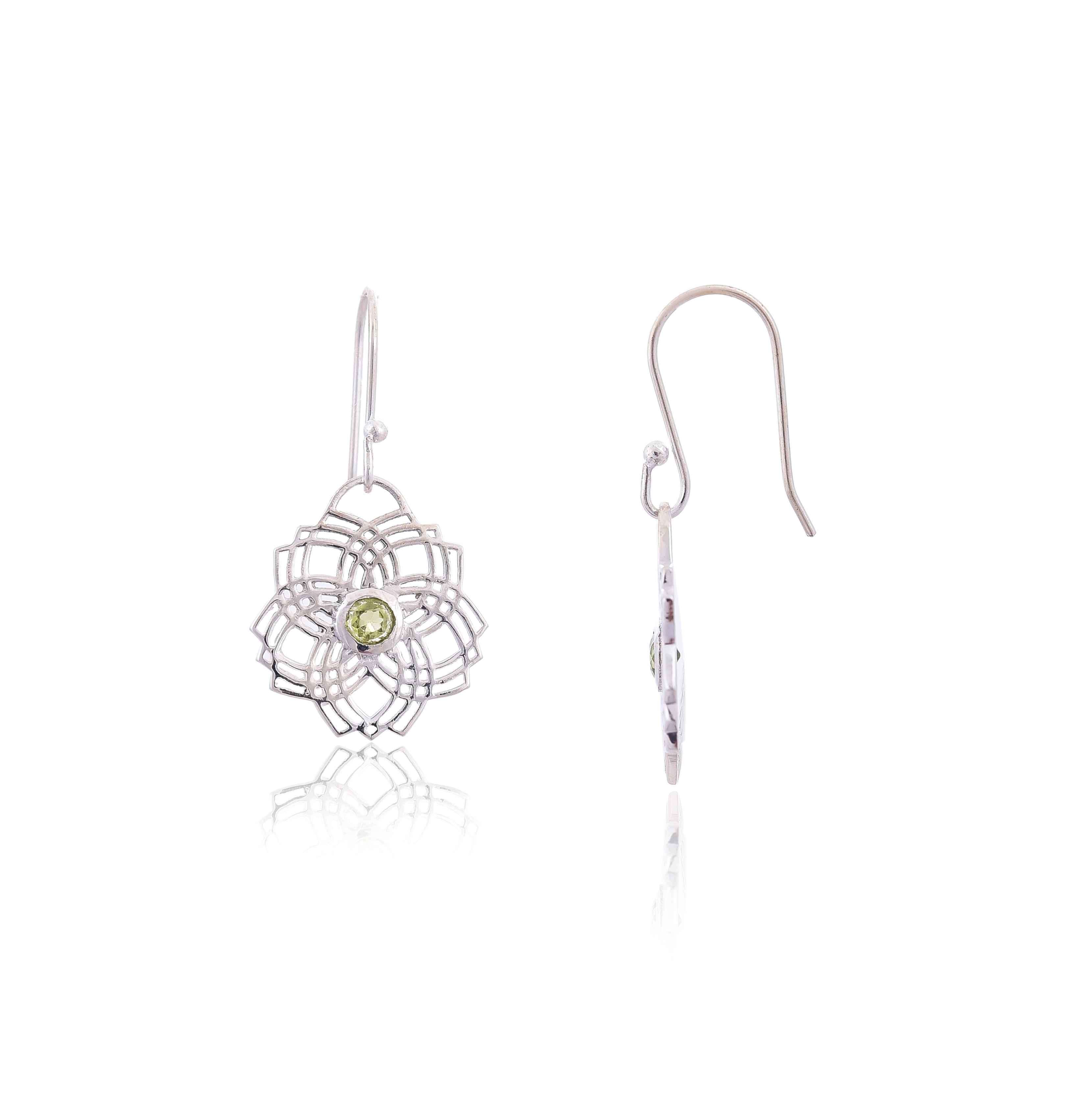 Sterling Silver Peridot Earring :SKU4174