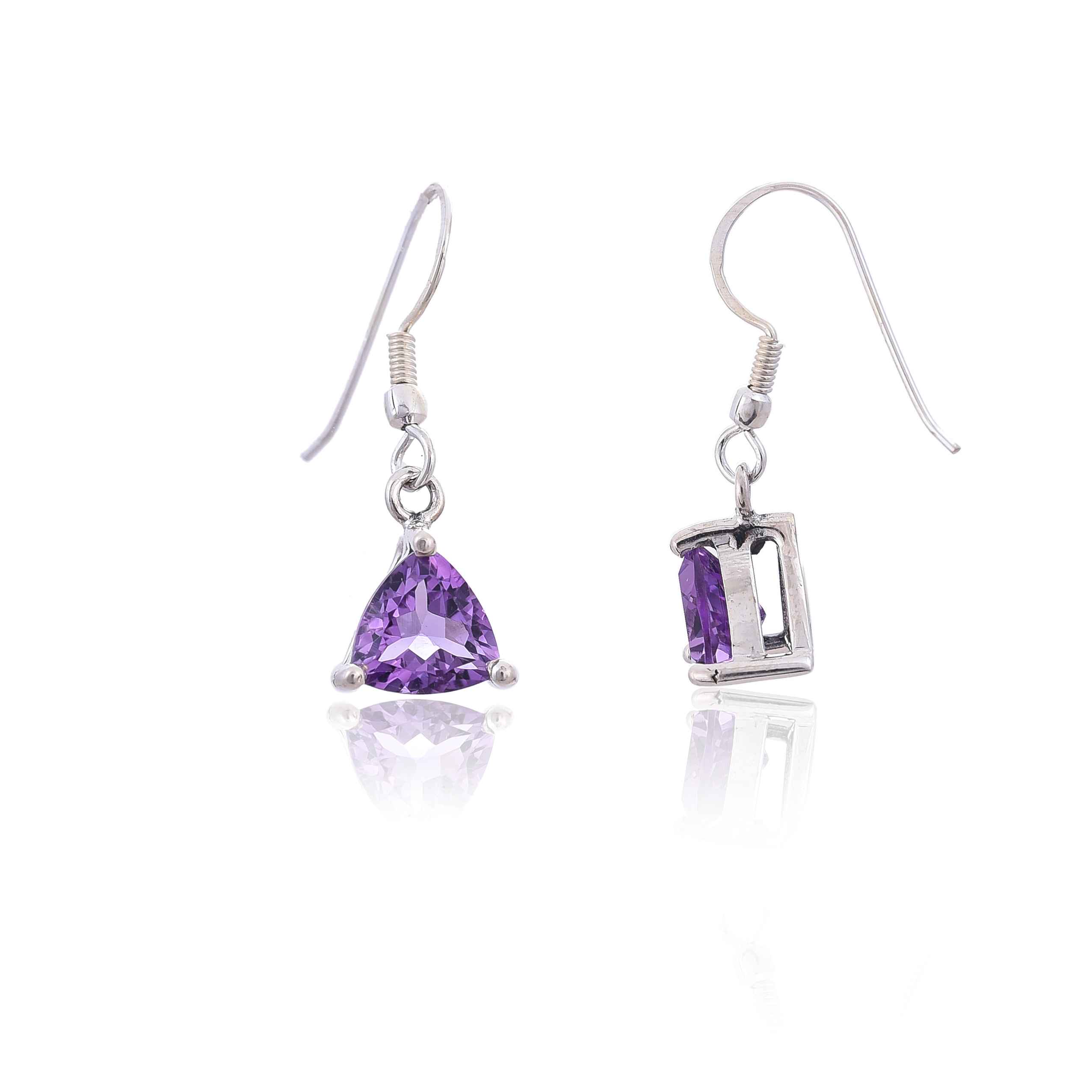 trillion-shape-amethyst-silver-hook-earring-sku-4186