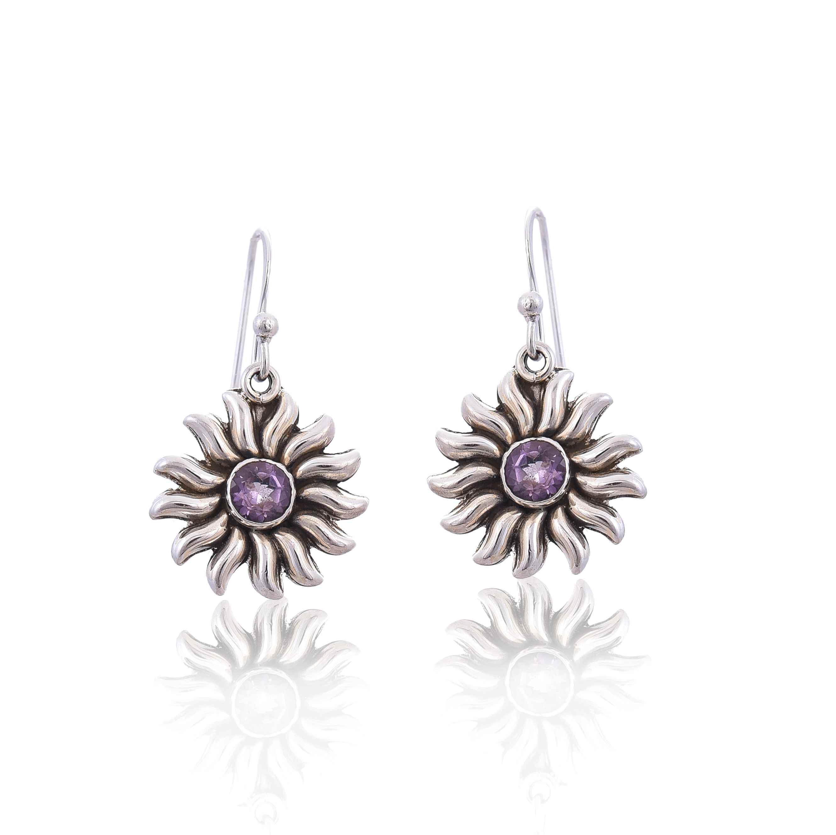 925 Silver Amethyst Earring :SKU4201