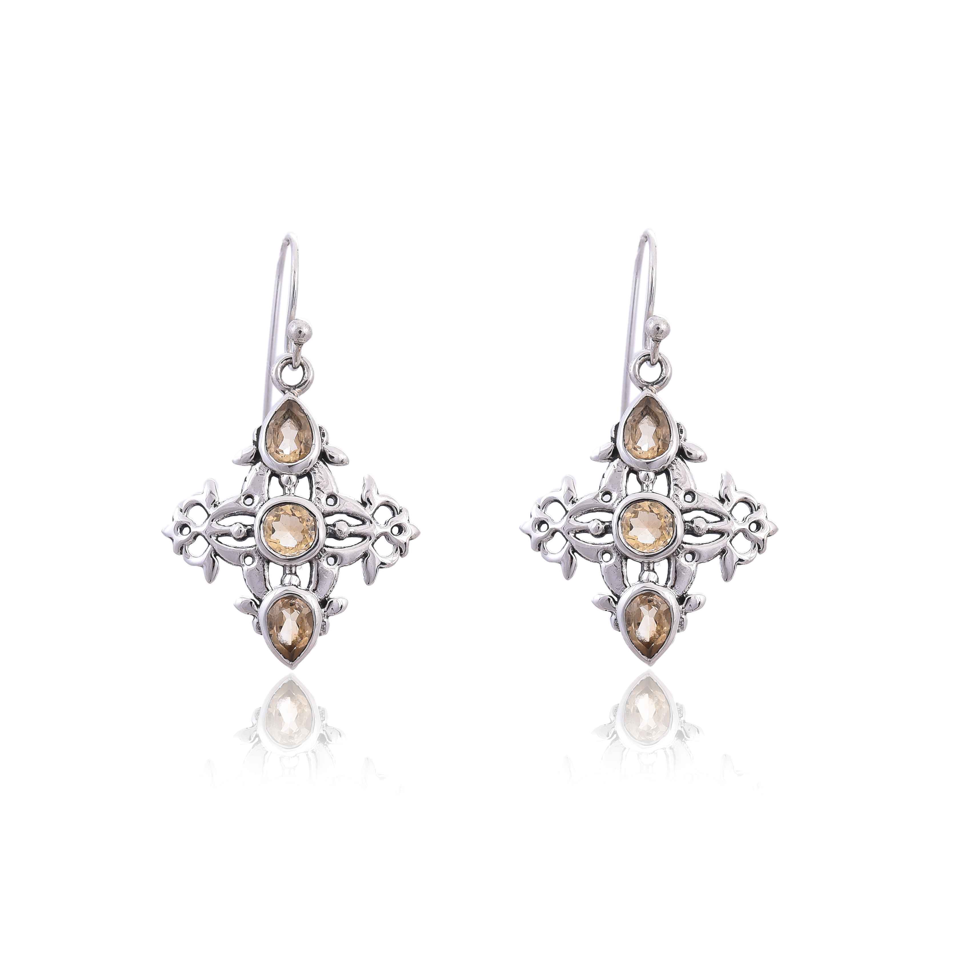 citrine-silver-925-earring-sku-4219