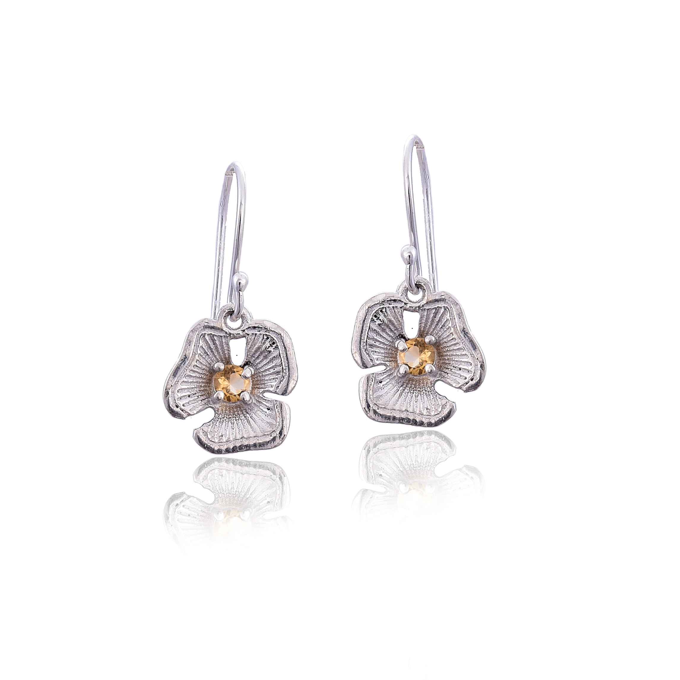 sterling-silver-citrine-flower-shape-earring-sku-4232