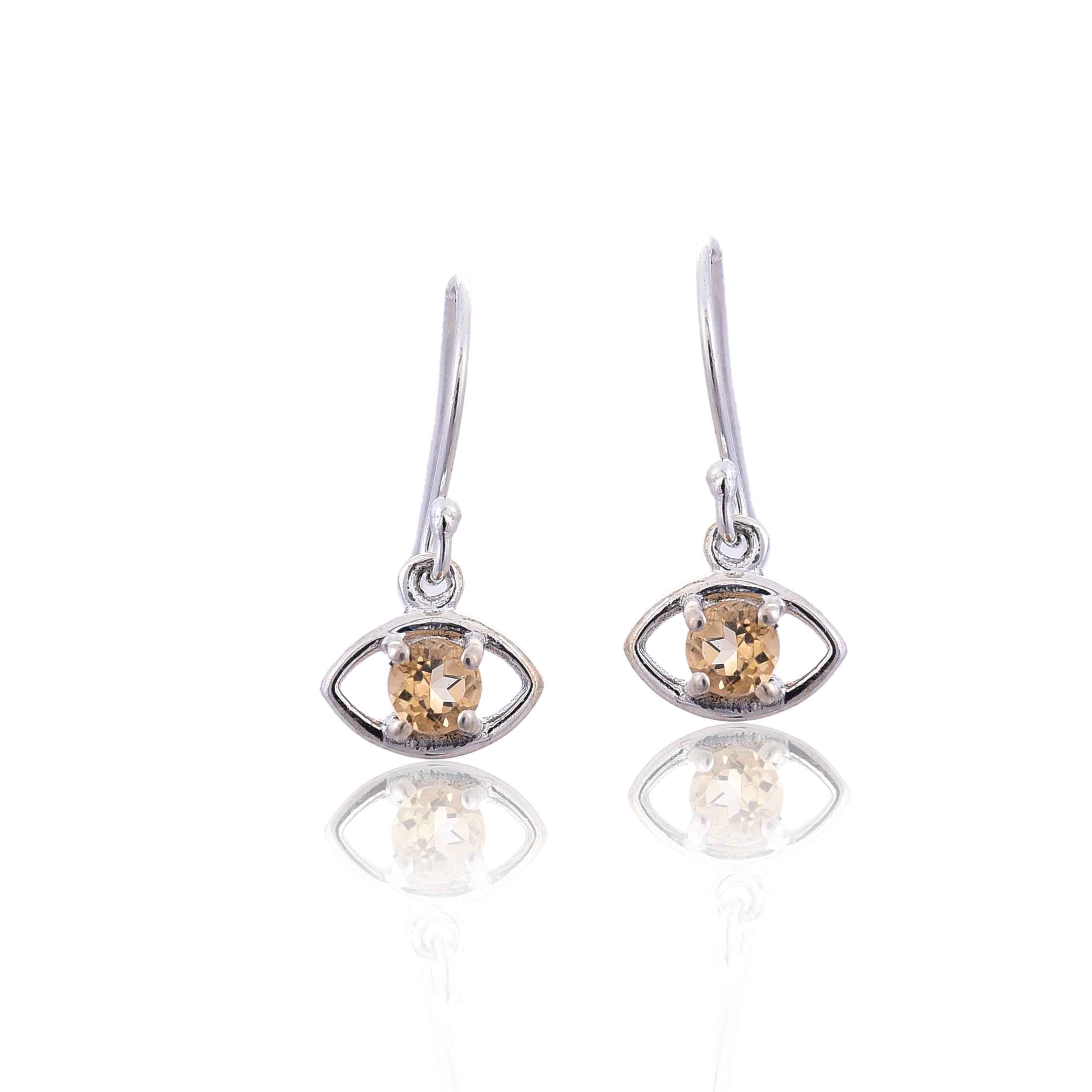 citrine-eye-shape-silver-925-earring-sku-4249