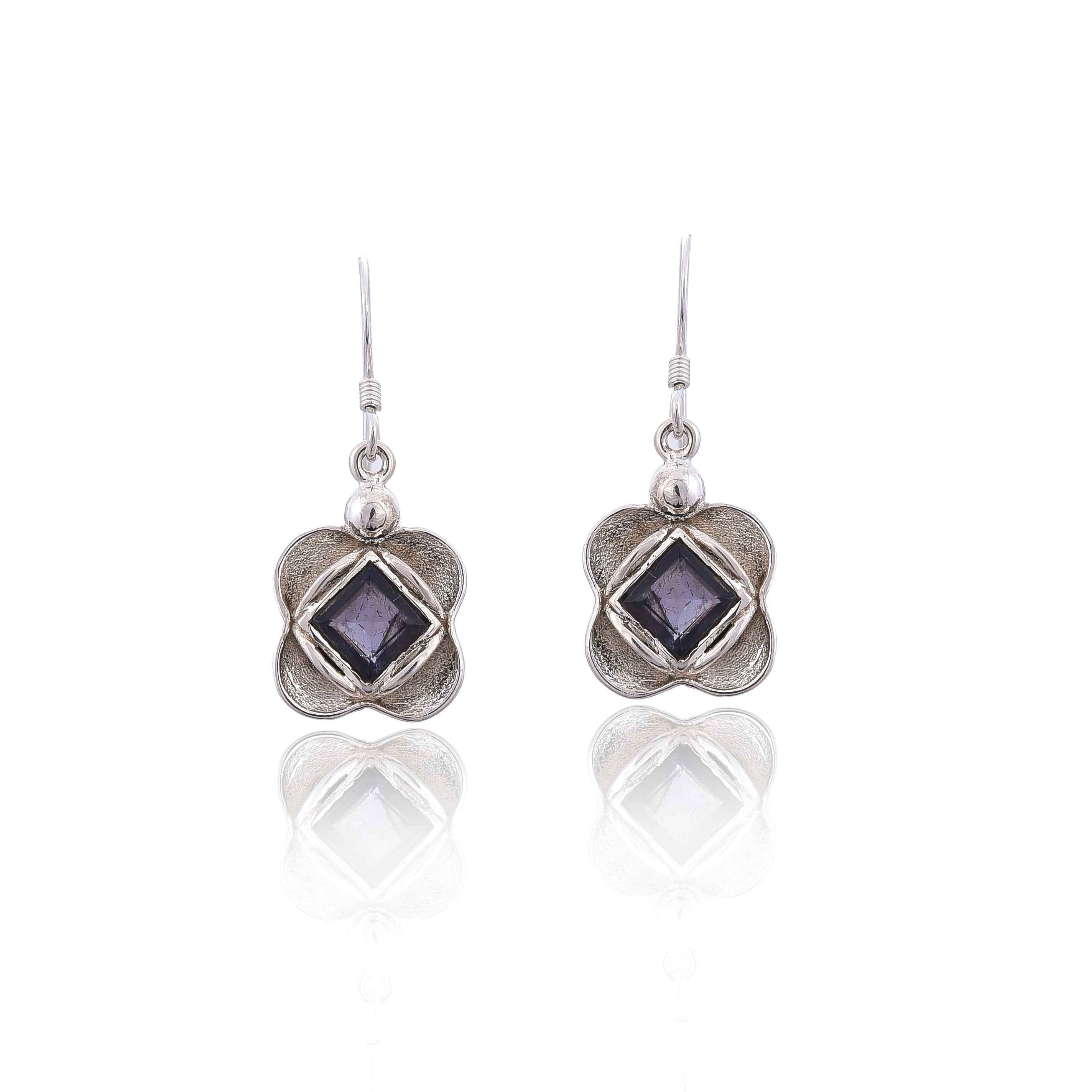 Sterling Silver Iolite Earring :SKU4252